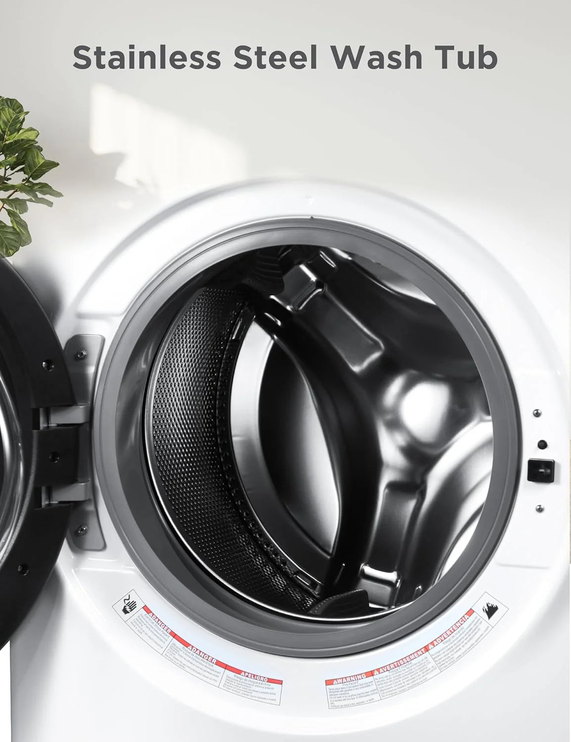 Portable Washer 6.6 lb. Capacity Washing Machine for Homes & Apartments 5 Wash Cycles Quick Connect Sink Adapter and Drain Hose Included Transparent Lid