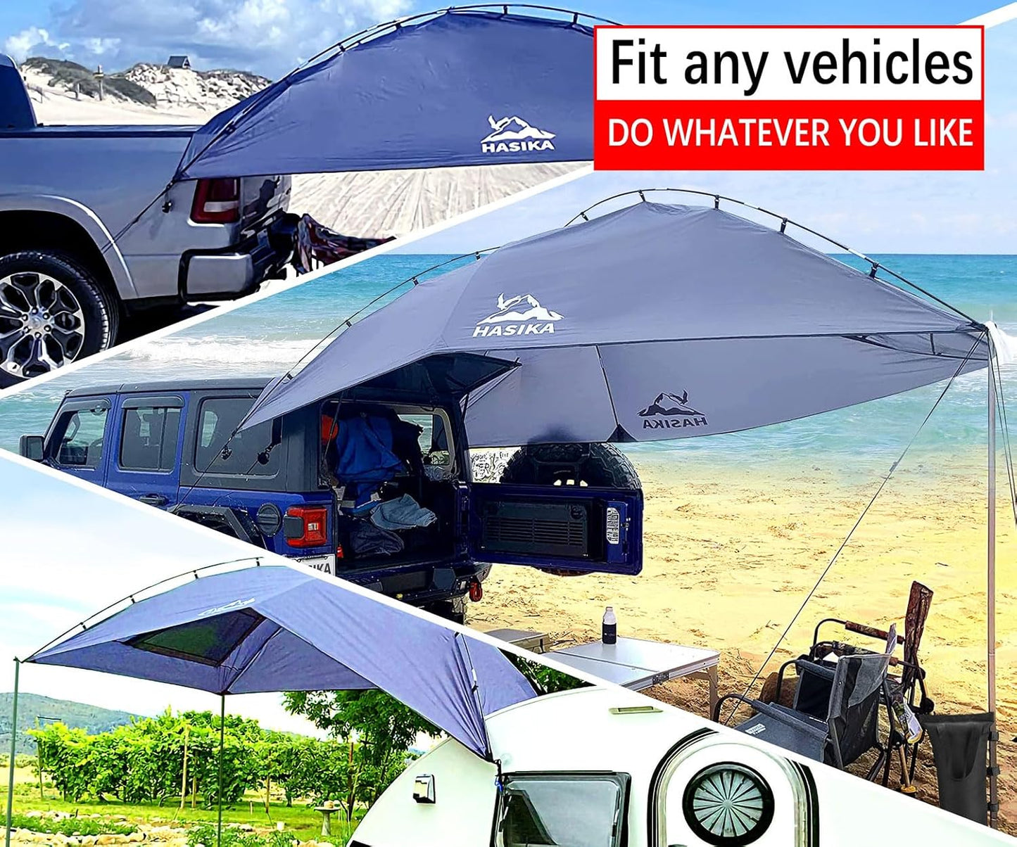 Portable Camping Awning Tent for SUV Truck Van Trailer Use