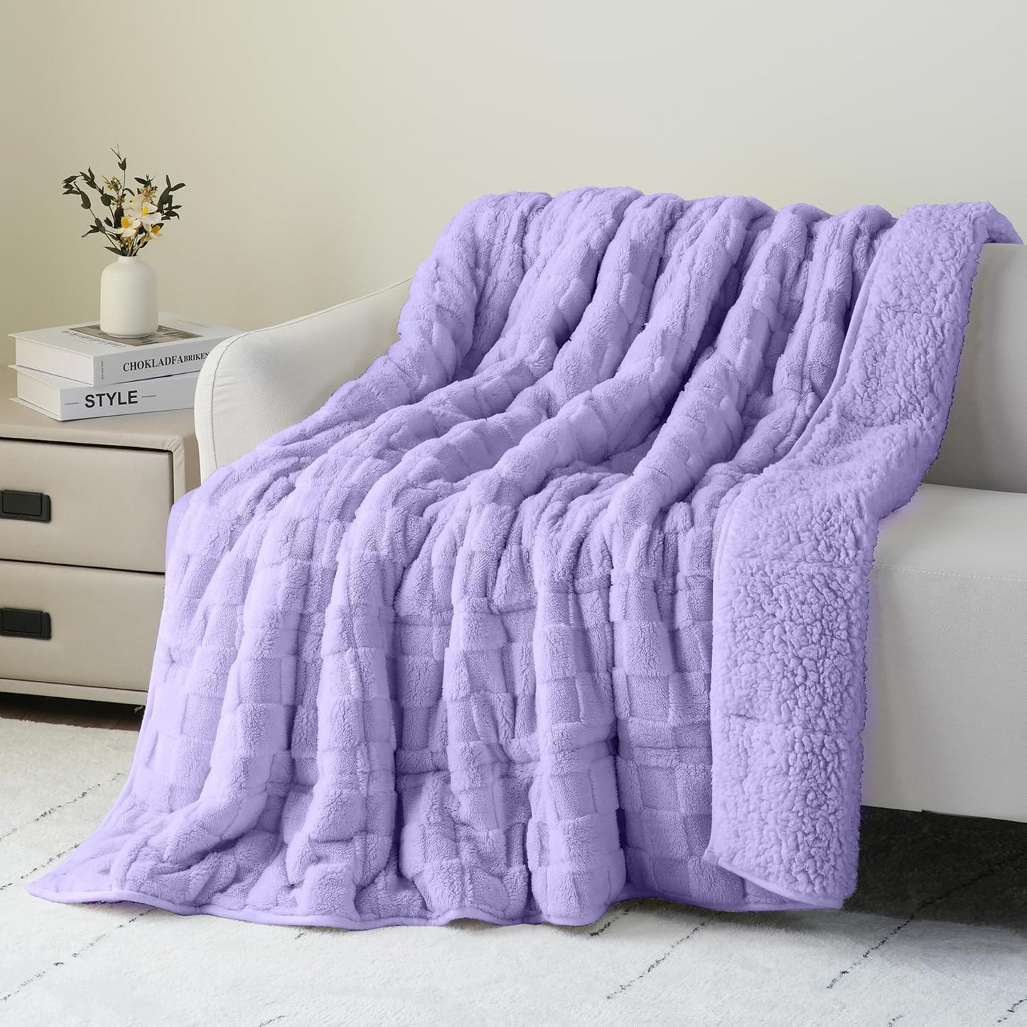 Weighted Blanket Queen Size 15lbs 60x80 inches with Soft Plush Fleece