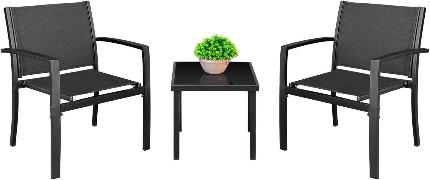 Homall Patio Dining Set 7 Pieces Outdoor Furniture with Large Table and 6 Textilene Chairs for Porch, Brown