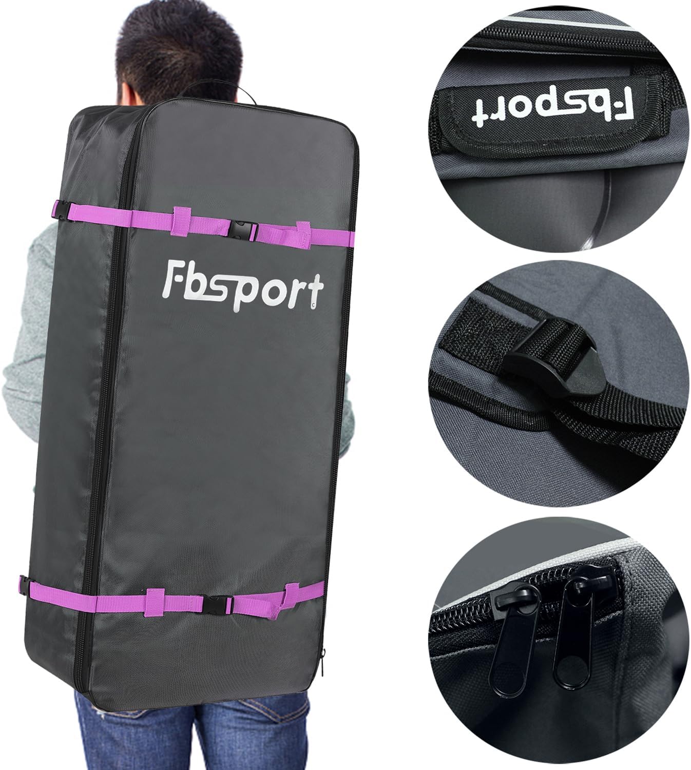 FBSPORT 11' Premium Stand Up Paddle Board, Yoga Board with Durable SUP Accessories & Carry Bag | Wide Stance, Surf Control, Non-Slip Deck, Leash, Paddle and Pump for Youth & Adult