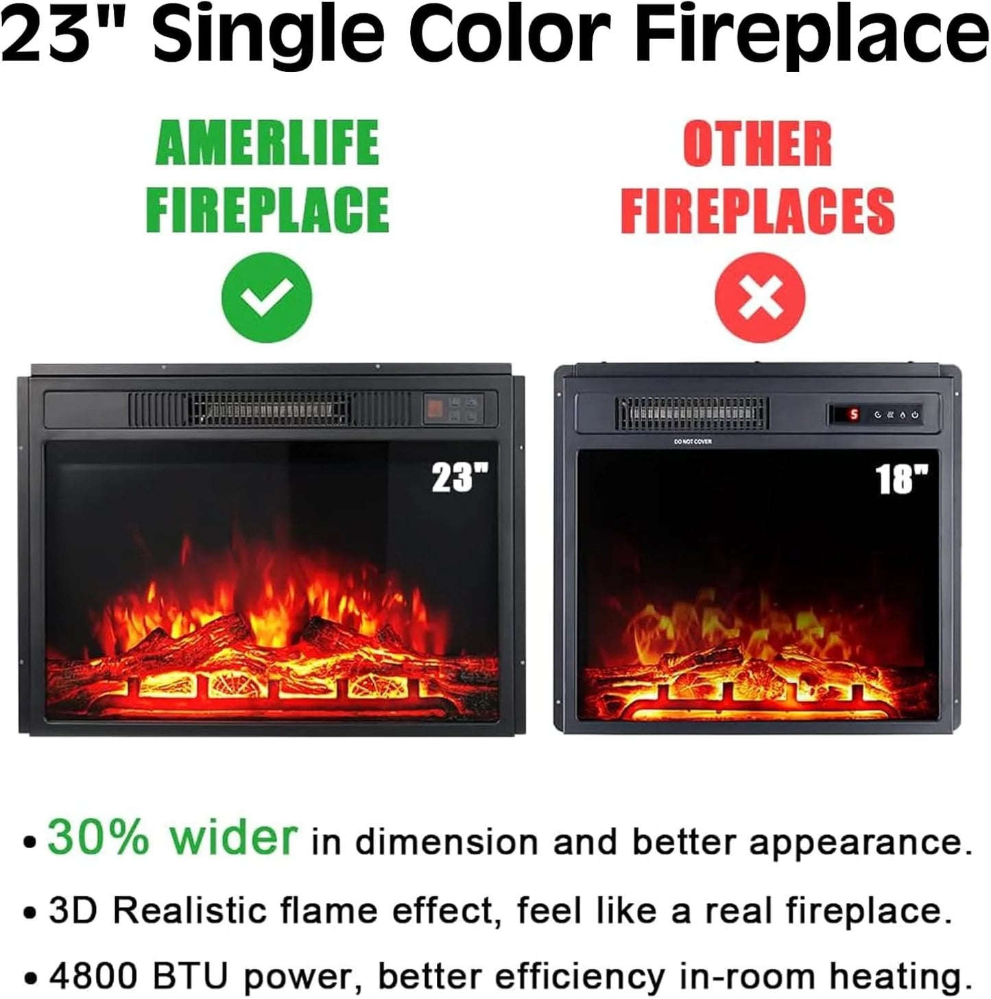 AMERLIFE Fireplace TV Stand with Sliding Barn Door for TVs up to 73", Farmhouse 63" Fireplace Entertainment Center with Storage Cabinets/Adjustable Shelves