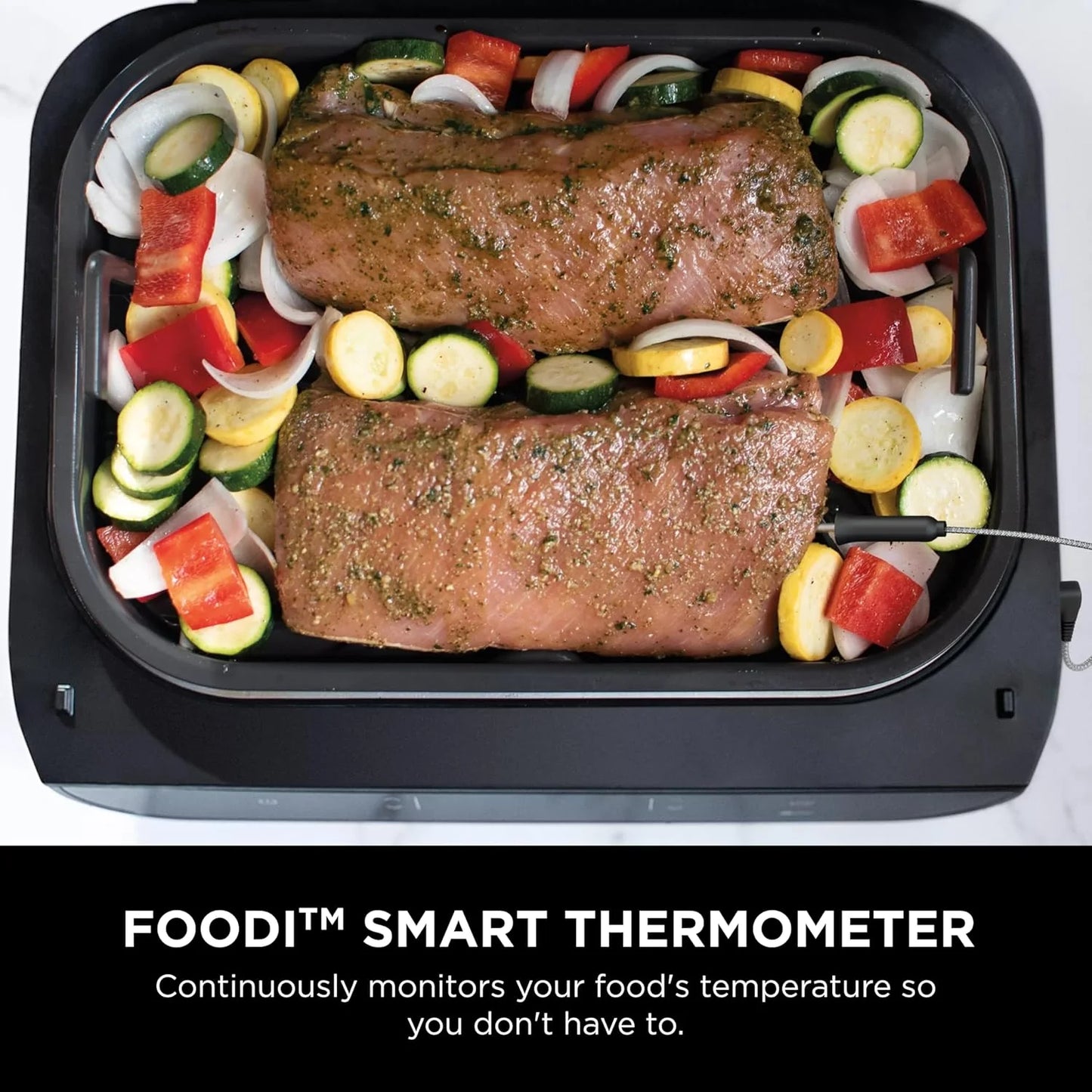 Ninja Foodi Smart XL 6-in-1 Indoor Grill with Air Fry, Bake, Roast, Broil, and Dehydrate, Smart Thermometer