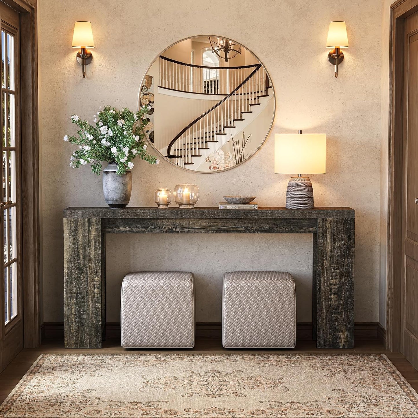 70.9-Inch Long Console Table Narrow Sofa Table Behind The Couch