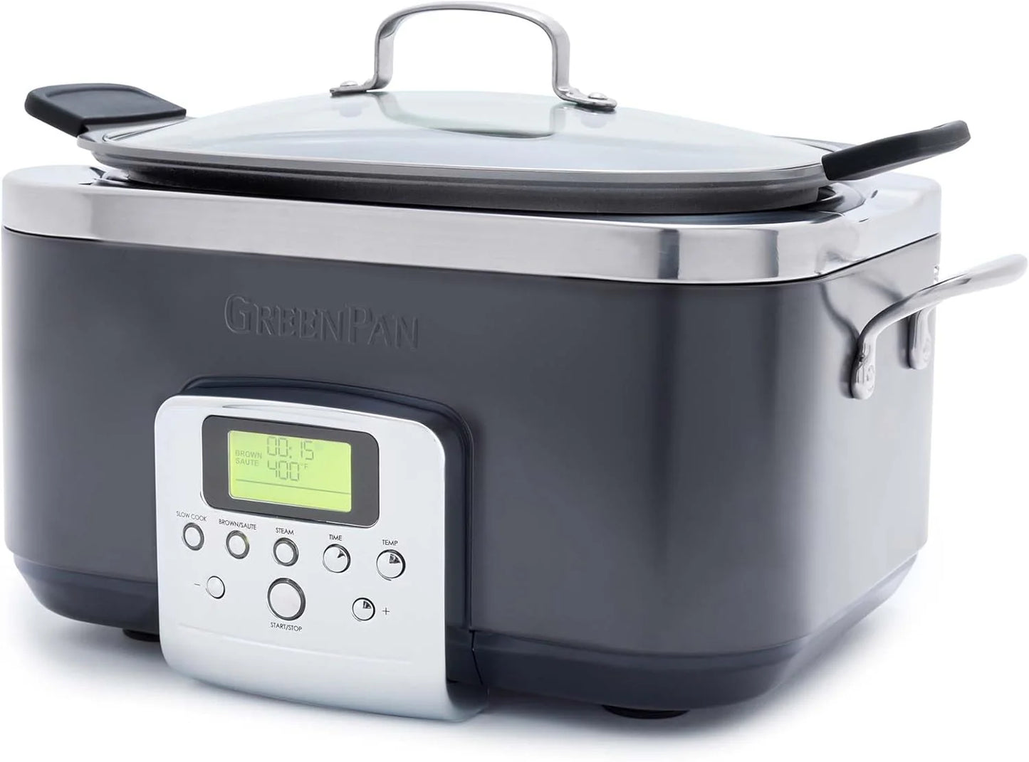 8-in-1 Programmable 6QT Electric Slow Cooker with Dishwasher-Safe Lid and Removable Base