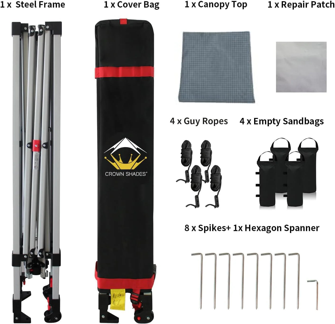 10x10 Pop-Up Awning - One-Click Installation Beach Tent - Outdoor Sunshade Silver Coated Top, 3 Heights and 4 Sand Pockets