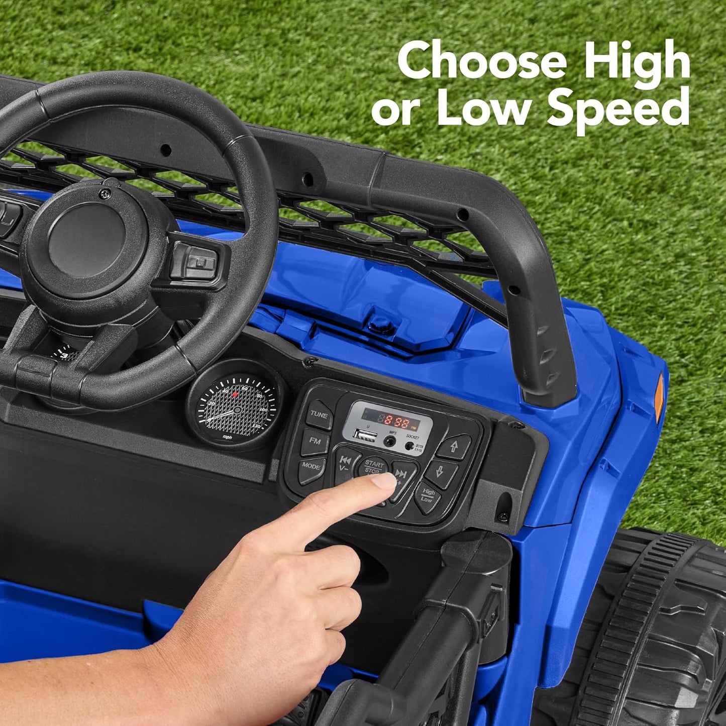 Children's black UTV electric children's car