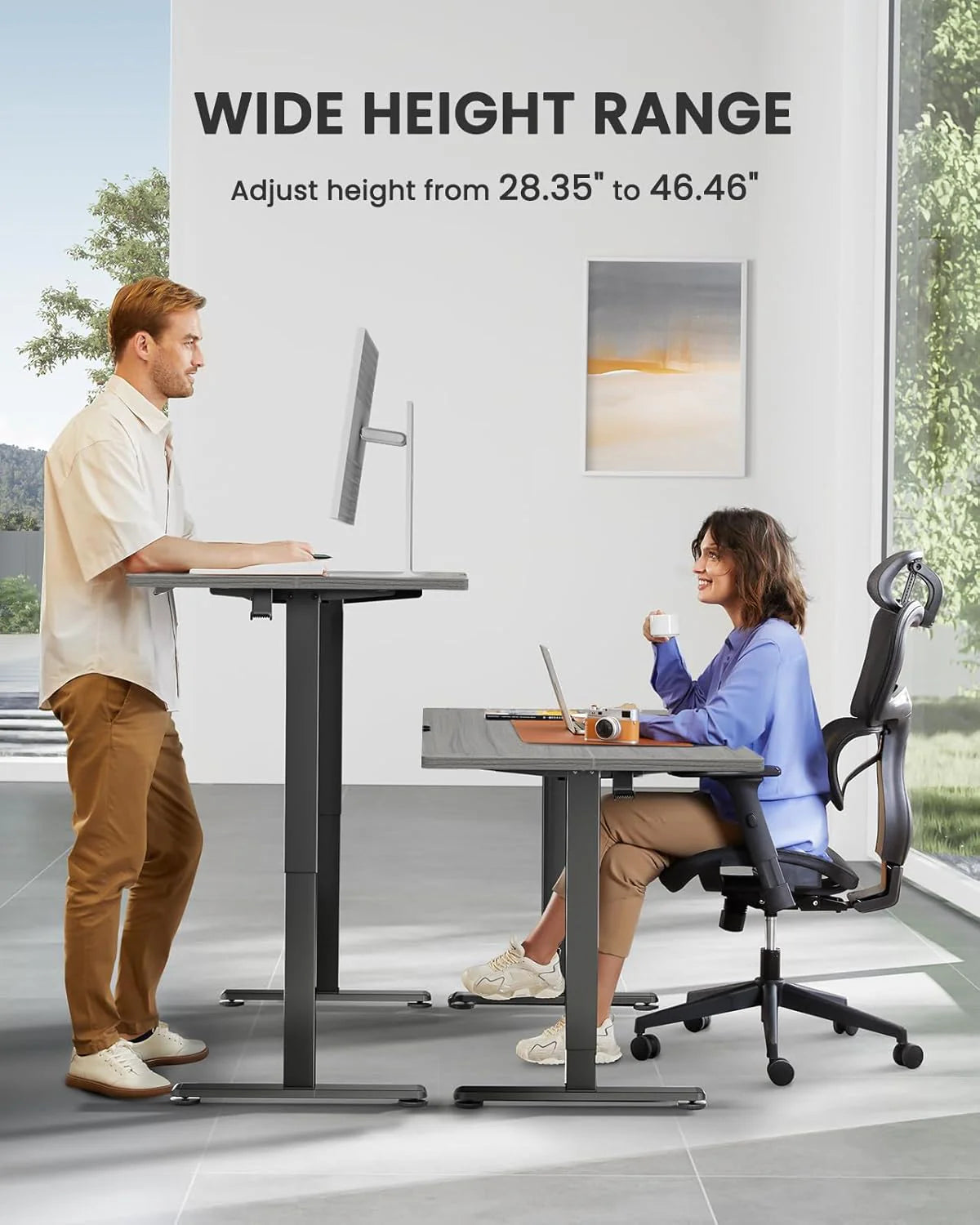 Height Adjustable Electric Standing Desk 47.2 x 23.6 Inches