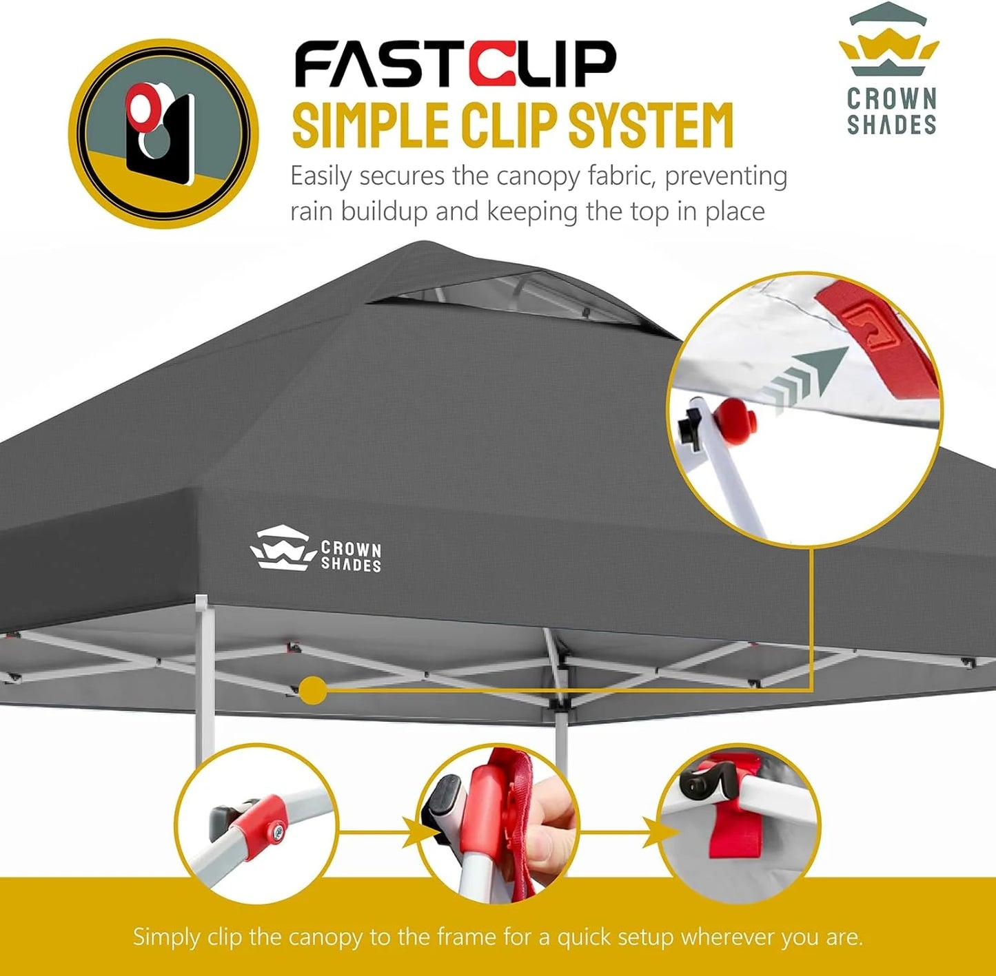 10x10 Pop-Up Awning - One-Click Installation Beach Tent - Outdoor Sunshade Silver Coated Top, 3 Heights and 4 Sand Pockets