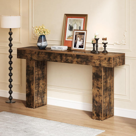 63-Inch Narrow Console Table Modern Sofa Table for Hallway