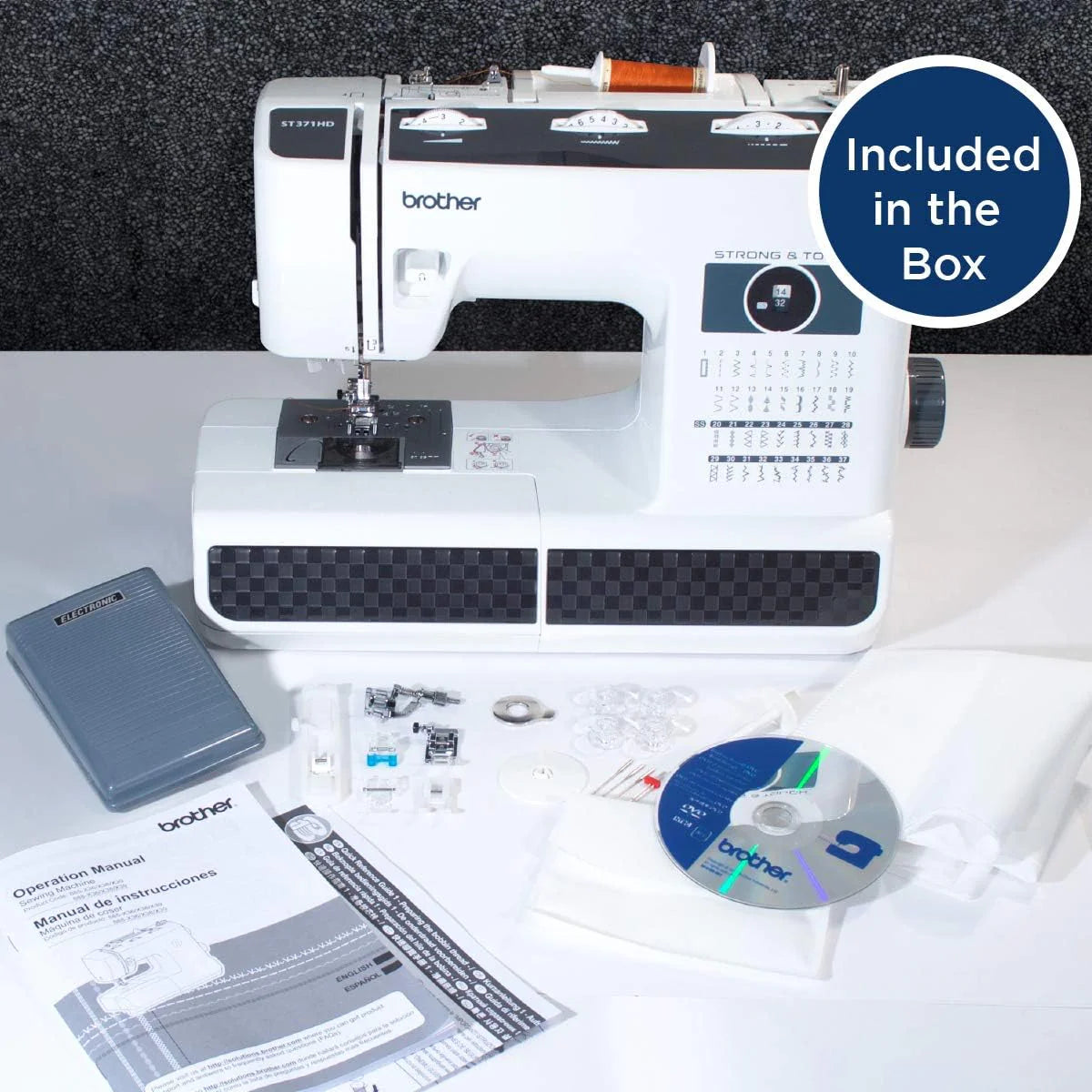 Sewing Machine, Strong & Tough, 37 Built-in Stitches, Free Arm Option, 6 Included Feet