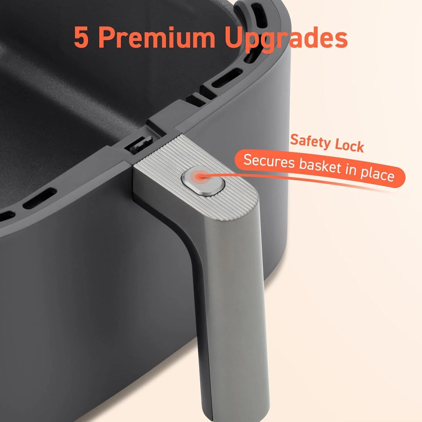 COSORI Air Fryer 9-in-1, Compact & Large 6-Qt, Fast Turbo Modes, 90–450°F Precise Heat for Even Results, Up to 95% Less Oil*, Roast, Bake, Dry, Reheat, Frozen, Broil, Proof, 120V, TurboBlaze, Grey