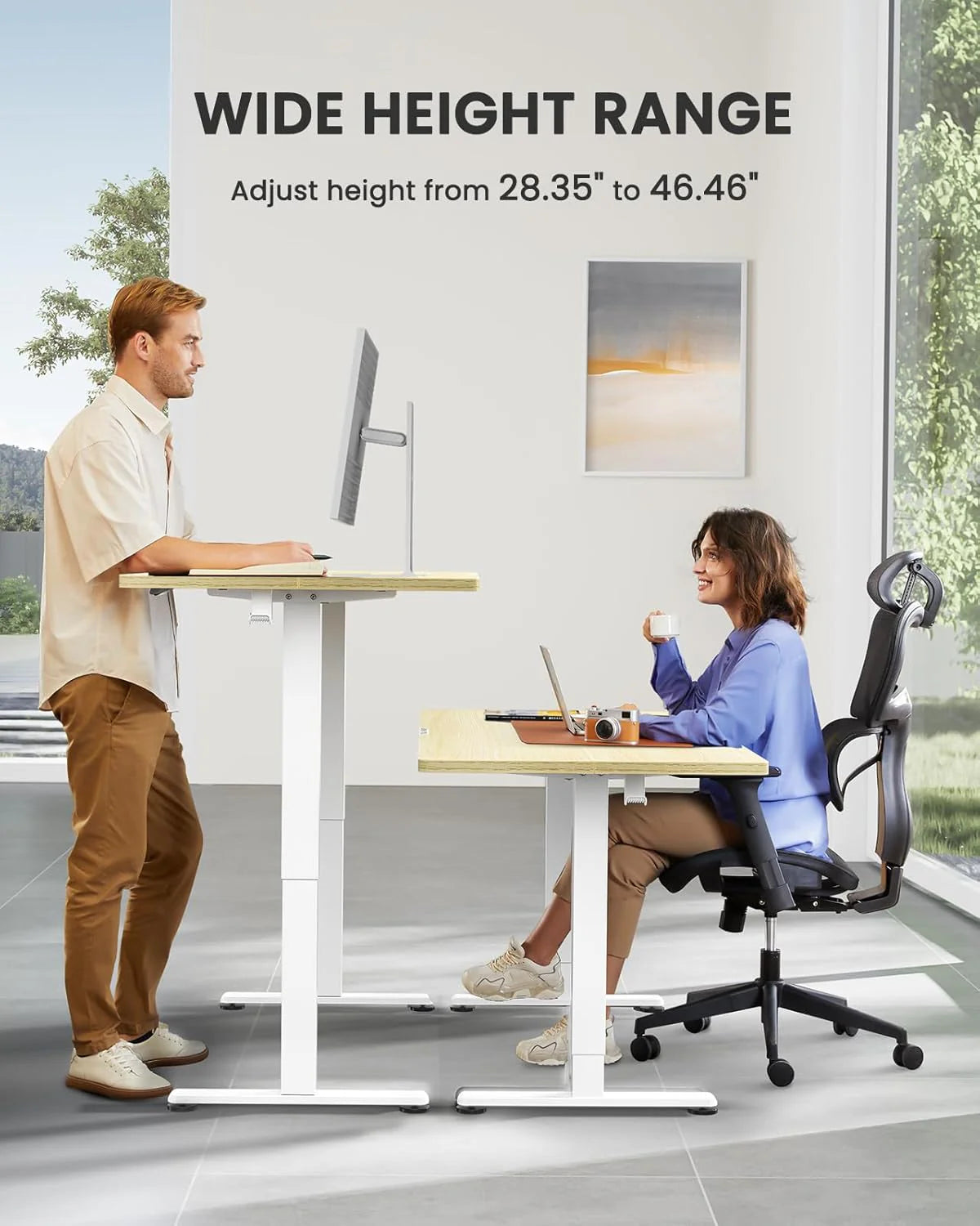 Height Adjustable Electric Standing Desk 47.2 x 23.6 Inches