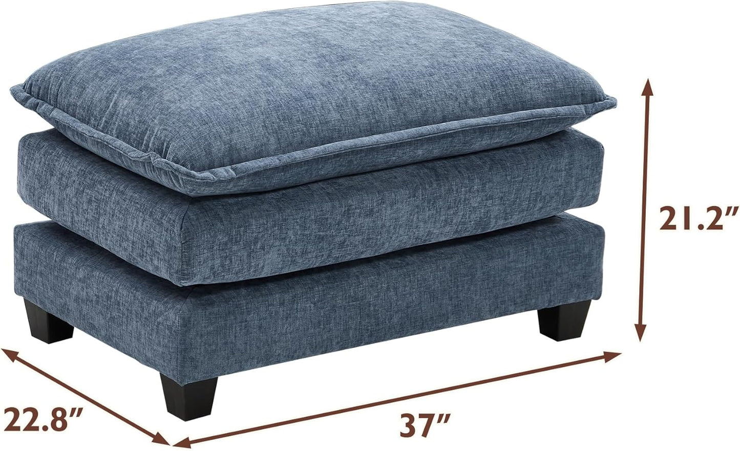 111.4 Inch L-Shaped Modern Sofa Modular Cloud Sofa with Ottoman, 4-Seater Chenille Deep Seat Sofa with Pillows for Living Room, Bedroom and Apartment, Beige