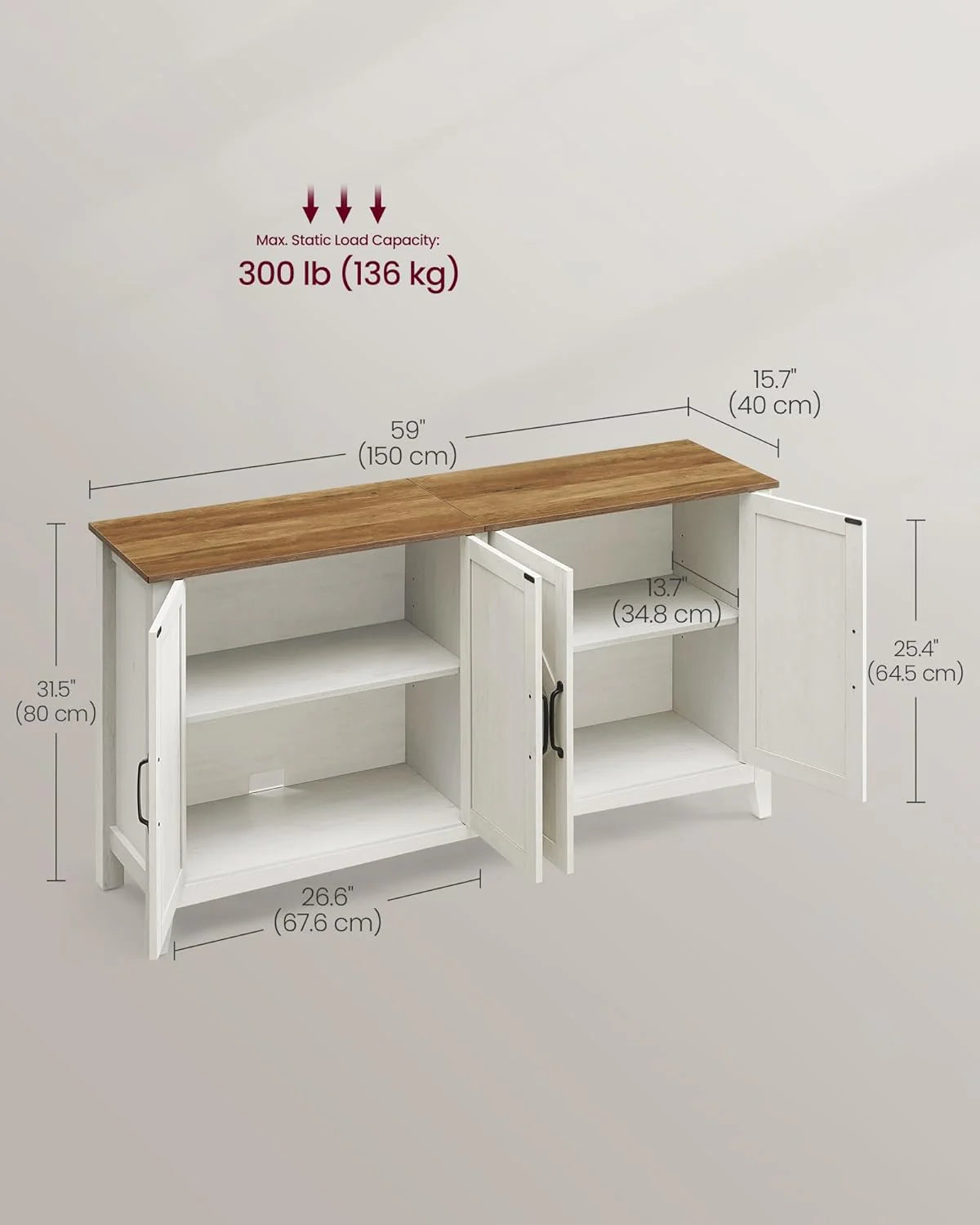 Storage Cabinet Buffet Cabinet with Adjustable Shelves