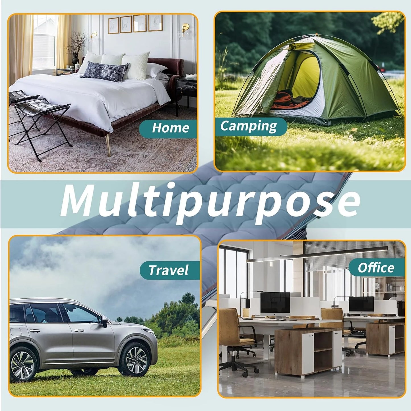 2-Pack Camping Cots with Mattress Comfortable Folding Bed Heavy Duty Baby Cot