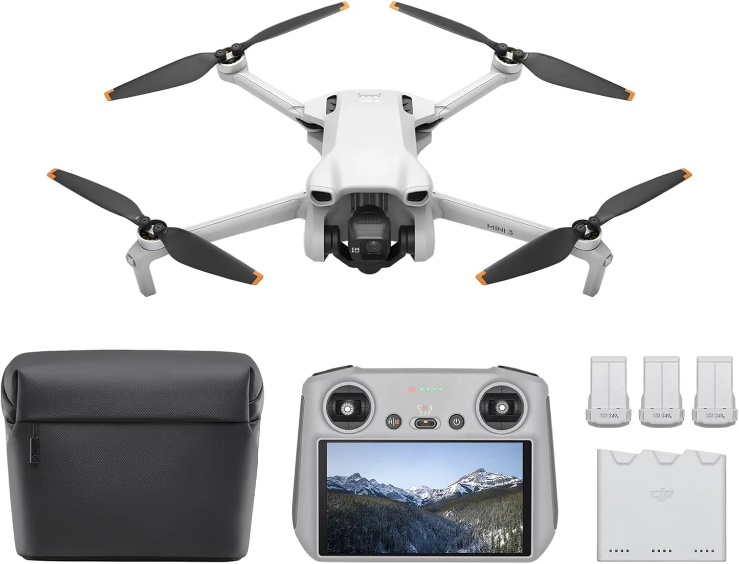 DJI Mini 3, Drones with Camera for Adults 4K, 38-min Flight Time, up to 32800ft (10km) Video Transmission, True Vertical Shooting, GPS Auto Return Integrated, Mini Drone with Camera for Beginners