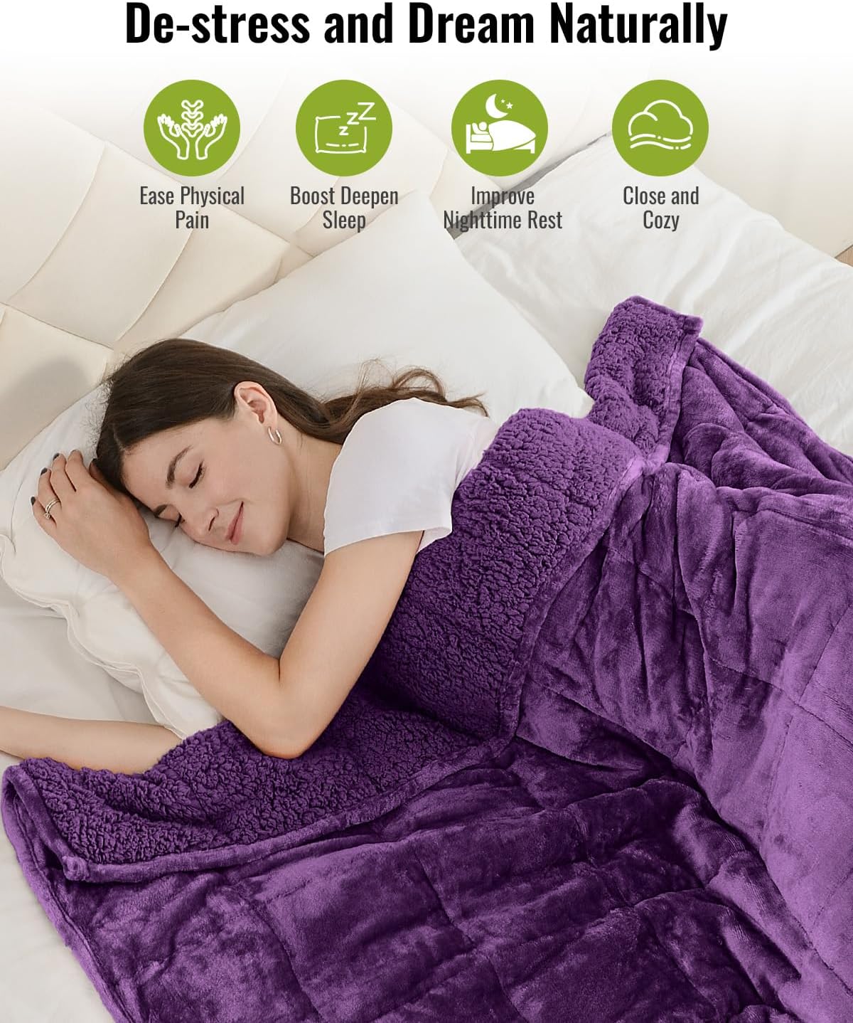 Weighted Blanket Queen Size 15lbs 60x80 inches with Soft Plush Fleece