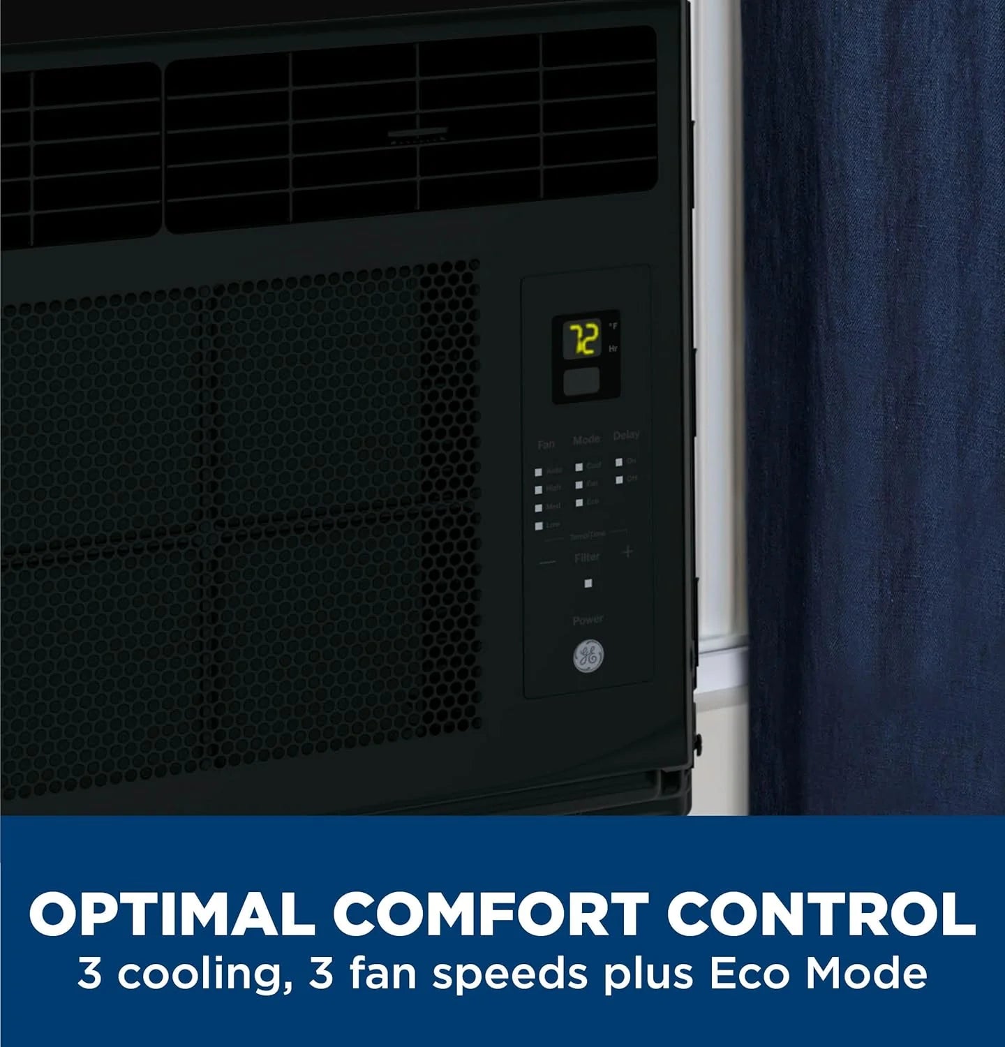 GE Window Air Conditioner Unit, 5,000 BTU for Small Rooms up to 150 sq ft. with Manual Adjustable Fan and Cooling Settings, Perfect for Small Bedroom or Living Room, Easy Install Kit Included, White