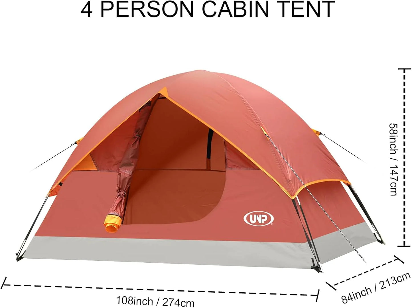 Camping Tent 2/3/4/6 Person Dome Tent Portable Camping Tent for Outdoor and Backpacking Beach