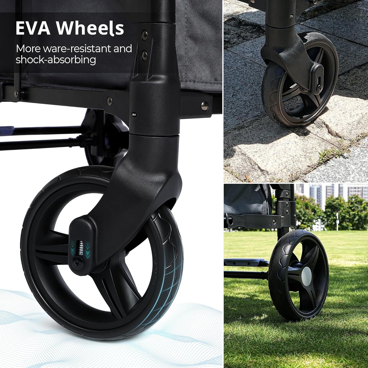 Stroller Wagon for Kids, Wagon Stroller Toddlers 2 Seaters, All-Terrain Baby Wagon Outdoor with Canopy, Parent Organizer, Adjustable Handle & Pull Bar for Infants and Toddlers, Gray