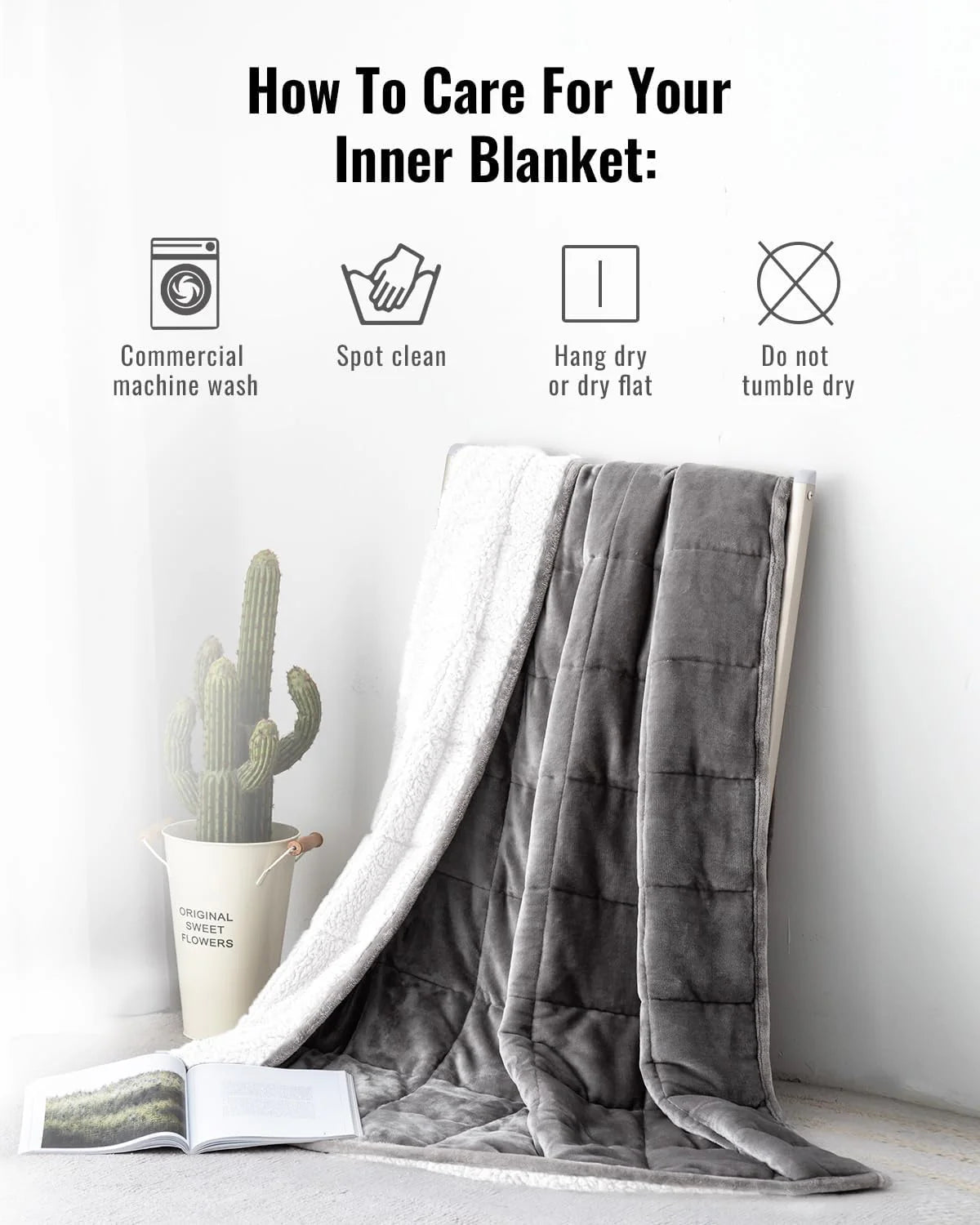 Weighted Blanket Queen Size 15lbs 60x80 inches with Soft Plush Fleece