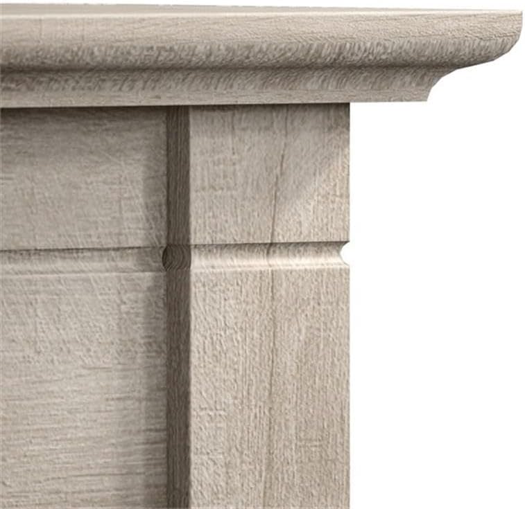 Key West Console Table with Drawers and Shelves in Linen White Oak