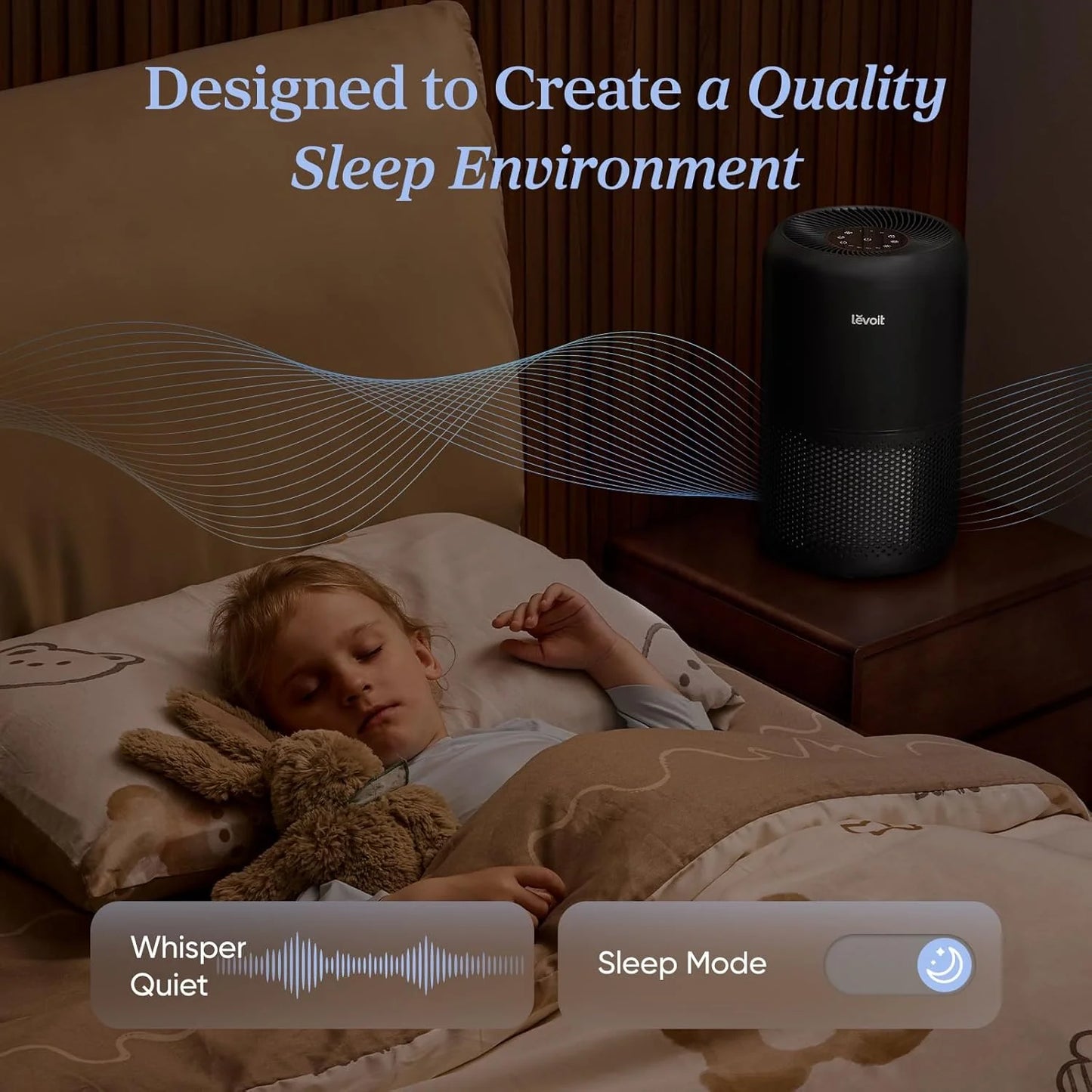 Air Purifier for Bedroom Allergies and Pet Hair, 56W High Torque Motor