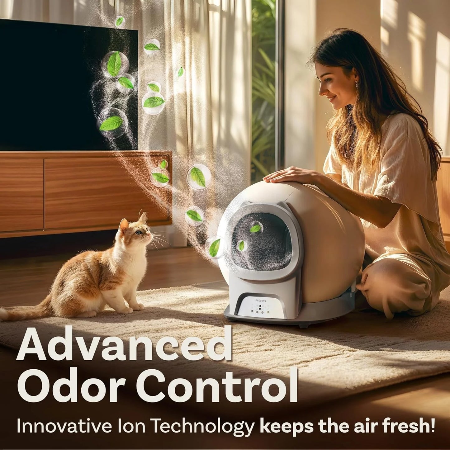 Self Cleaning Litter Box with Auto Safety Sensors for Multiple Cats - Automatic Cat Litter Box Self-Cleaning - Covered Odor Removal with APP Control - Compatible On All WiFi