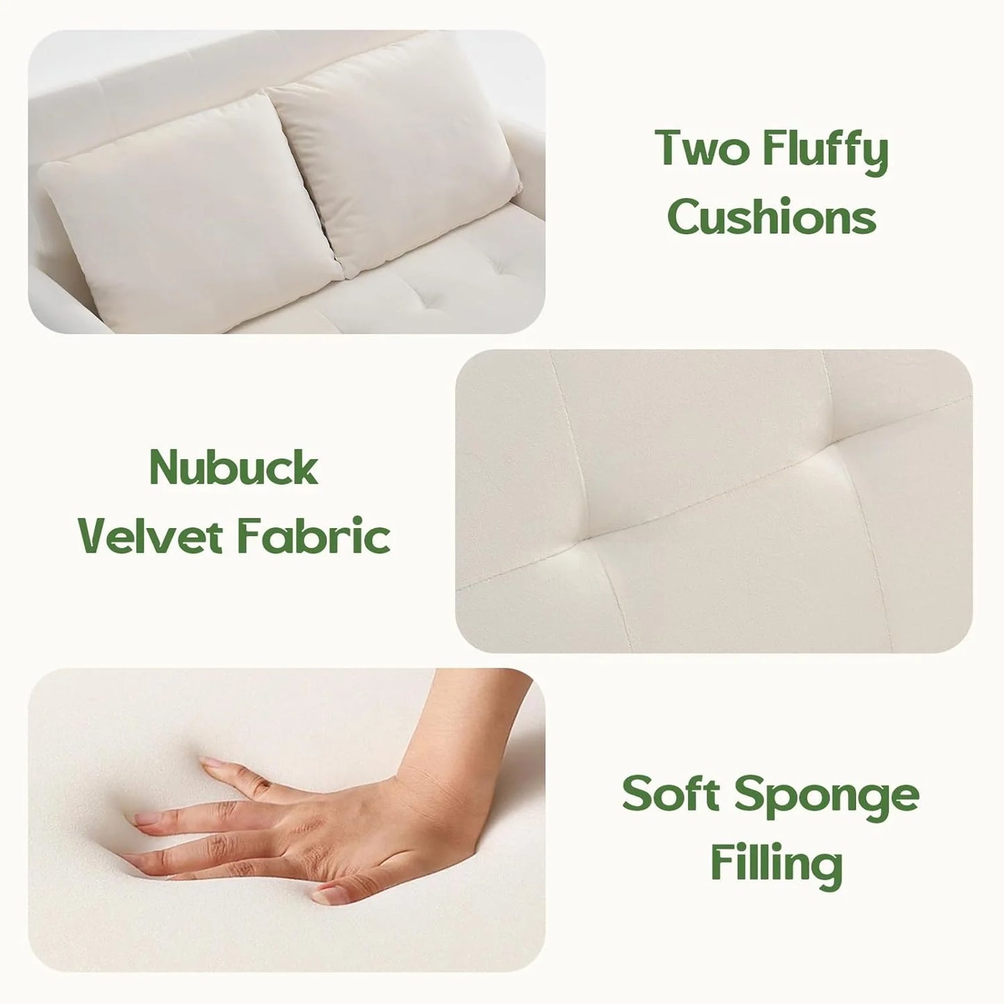 Sleeper Sofa Bed, 3 in 1 Convertible Sleeper Couch Bed Pull Out, Small Loveseat Sofa, Futon Sofa Bed Full Size, 46" Velvet Love Seat