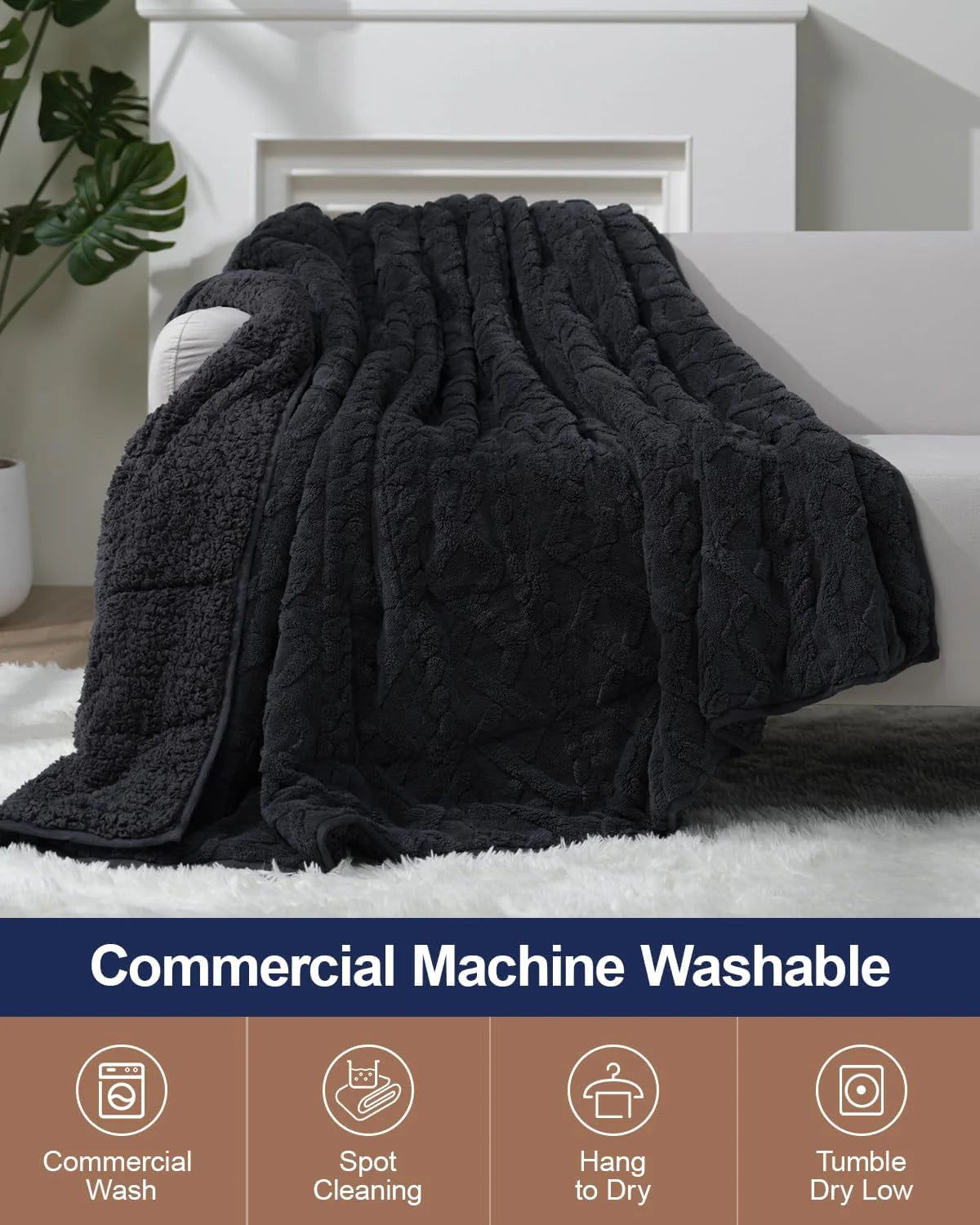 Sherpa Fleece Weighted Blanket 15 lbs 60"x 80"