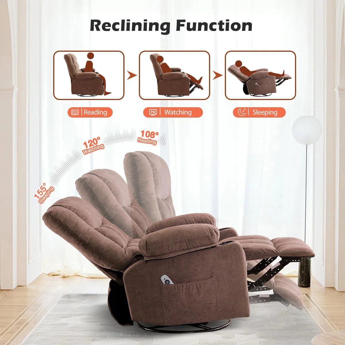 Recliner Loveseat with Cup Holders for Living Room