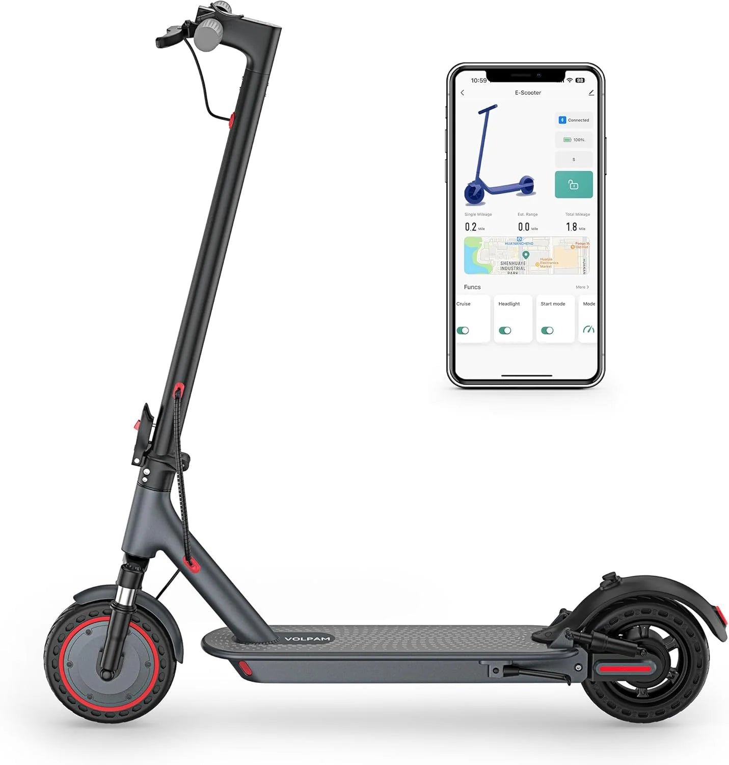 Electric Scooter, 350W/500W Powerful Motor, 8.5"/10" Solid Tires, 19/22Mph, 28/21/12 Miles Range,Dual Braking