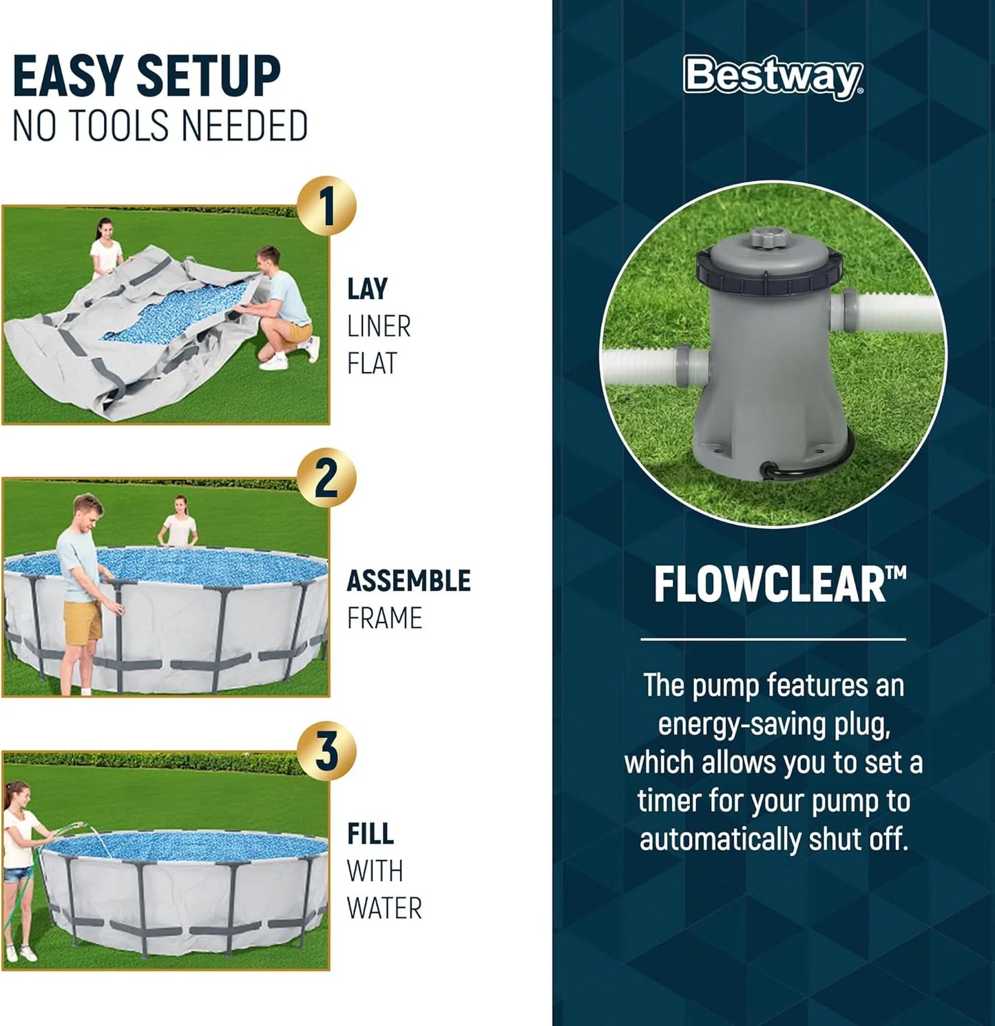 Steel Pro MAX 10 Foot x 30 Inch Round Metal Frame Above Ground Outdoor Backyard Swimming Pool Set with 330 GPH Filter Pump