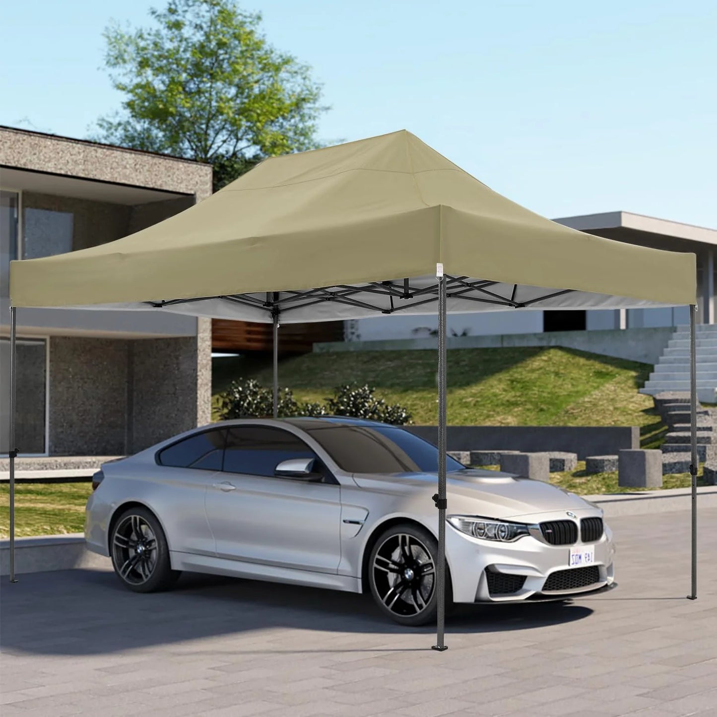 COBIZI 10x20 Heavy Duty Pop up Canopy Tent with 6 sidewalls Easy Up Commercial Outdoor Canopy Wedding Party Tents for Parties All Season Wind & Waterproof Gazebo with Roller Bag,Black(Frame Thickened)