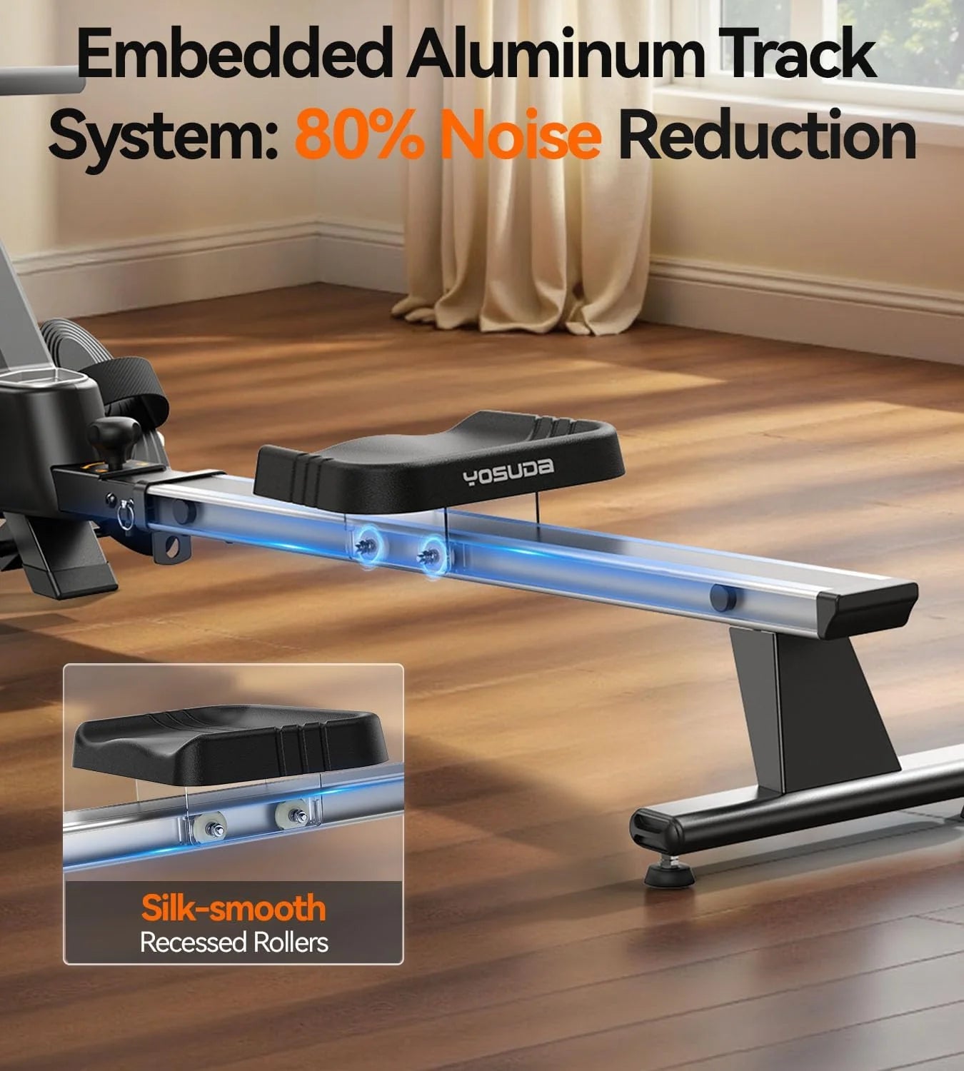YOSUDA Home Magnet/Water Resistance Rowing Machine Support Bluetooth and Applications