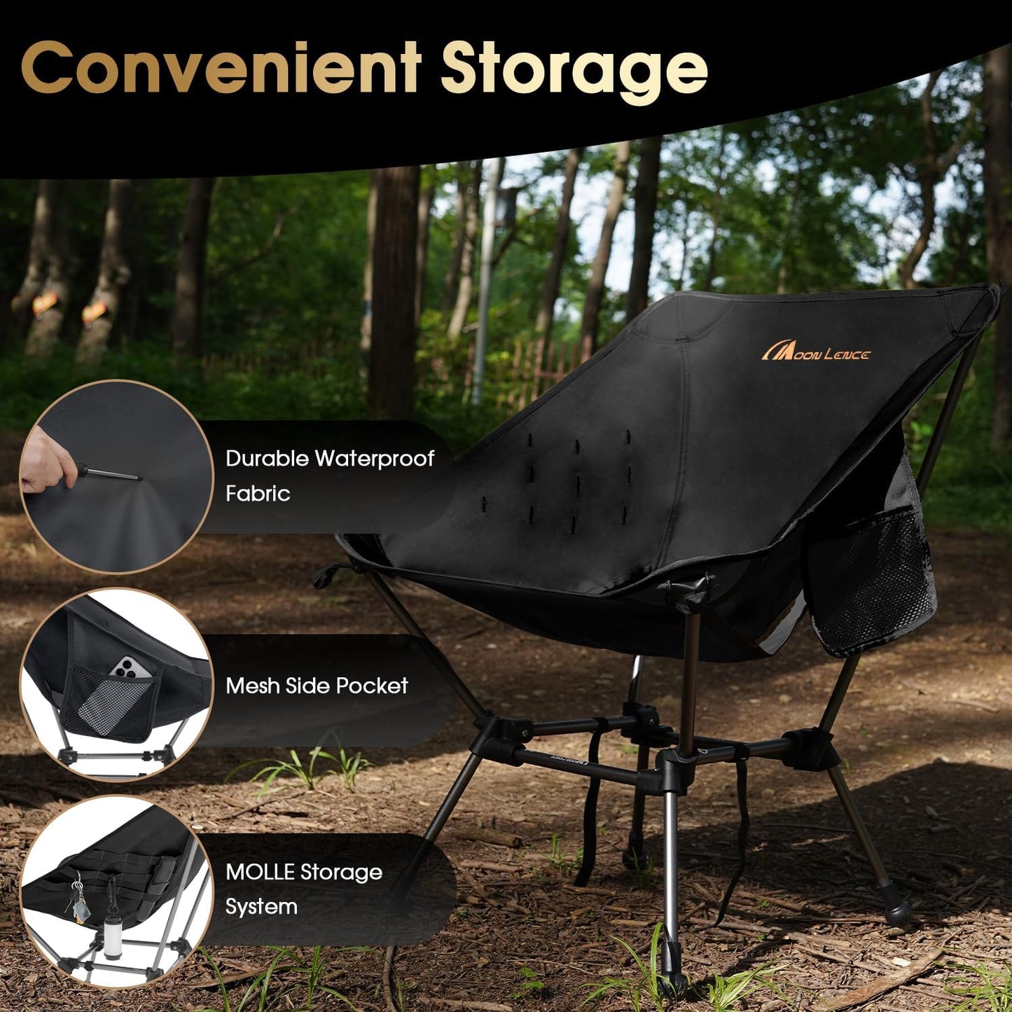 Portable Camping Chair Plus Folding Chair for Backpacking and Hiking
