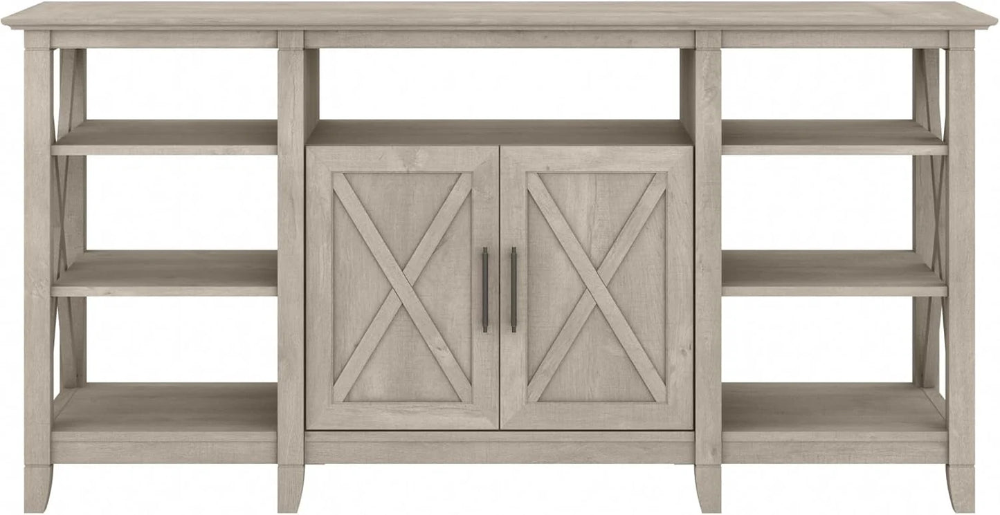 Key West Tall TV Stand for 65 Inch TV in Pure White Oak