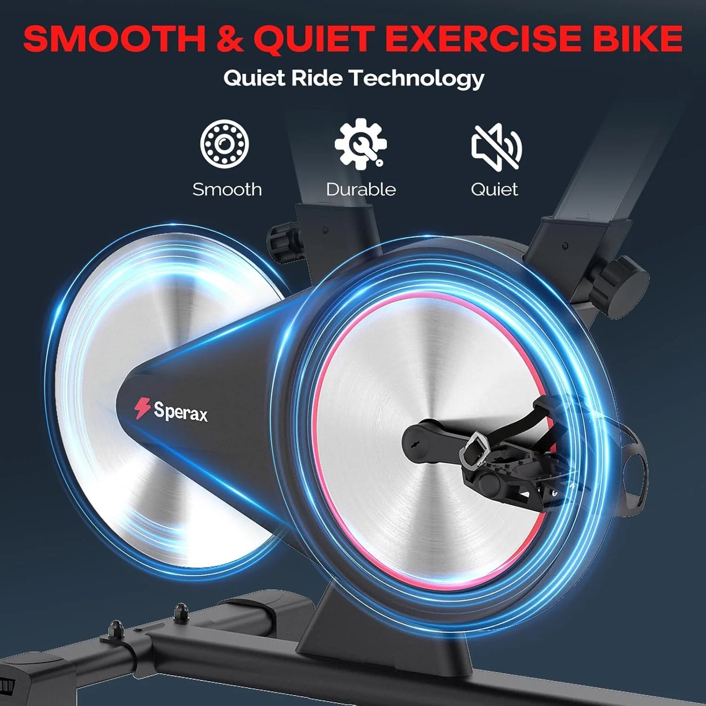 Sperax Exercise Bike, Stationary Bikes for Home, Indoor Cycling Bike, Spin Bike with Comfortable Seat, LED Display