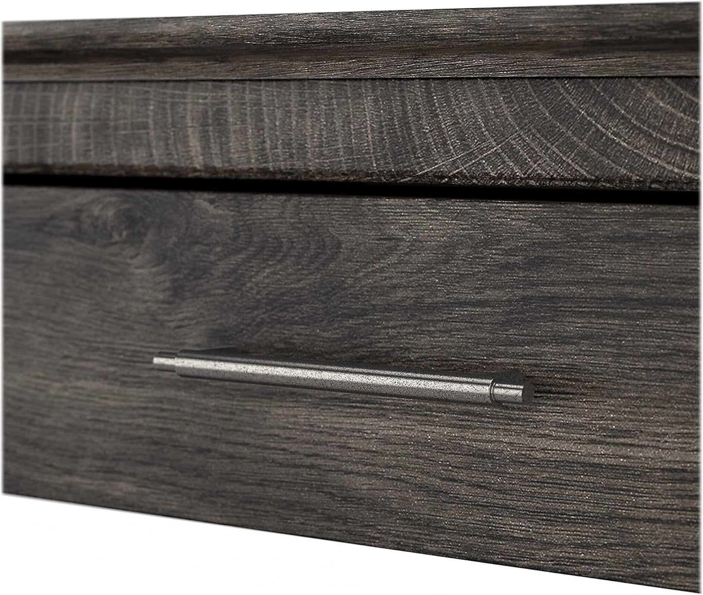 Key West Console Table with Drawers and Shelves in Linen White Oak