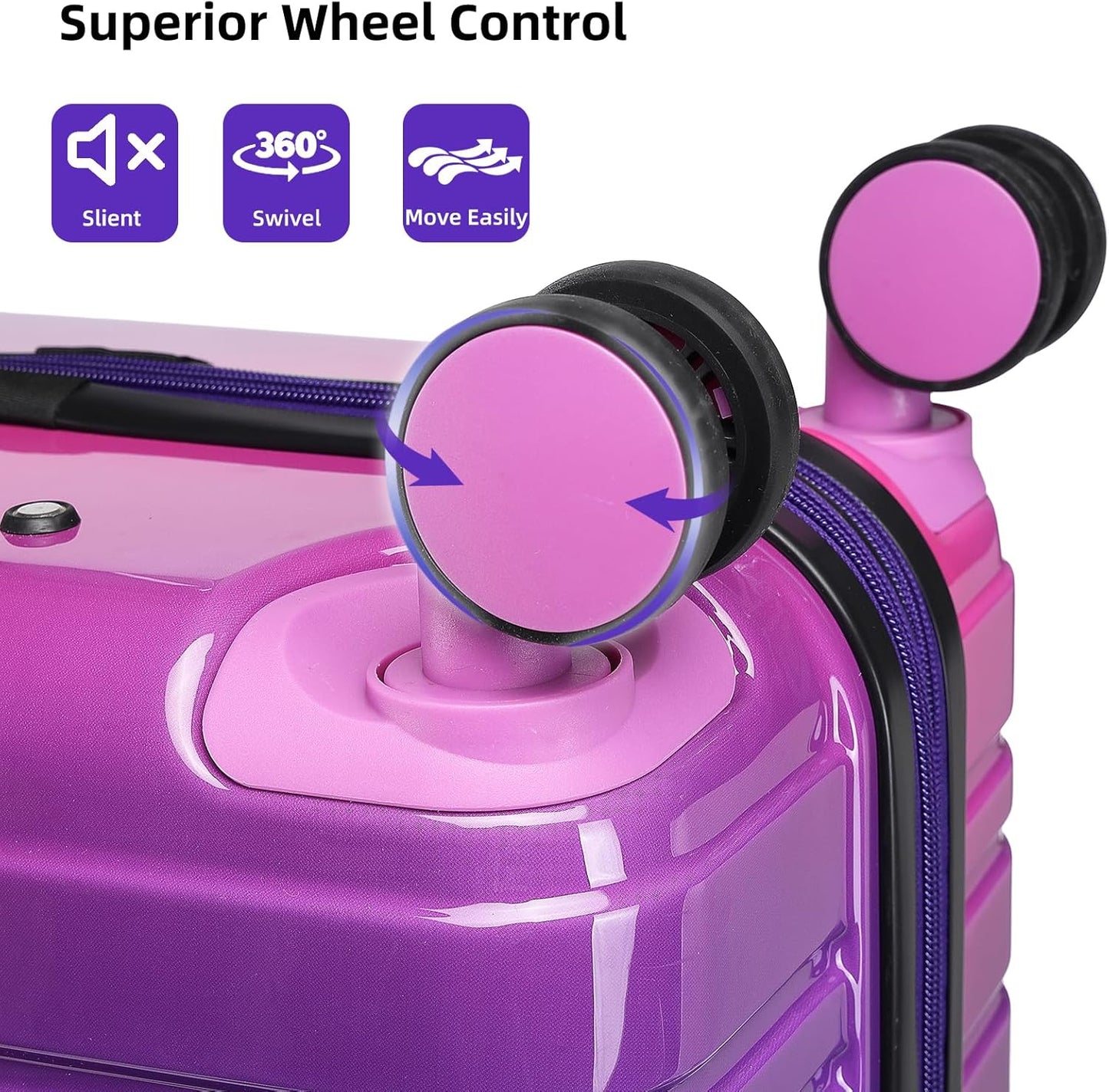 6-piece luggage set, expandable hardshell suitcase set with spinner wheels, lightweight rolling luggage set
