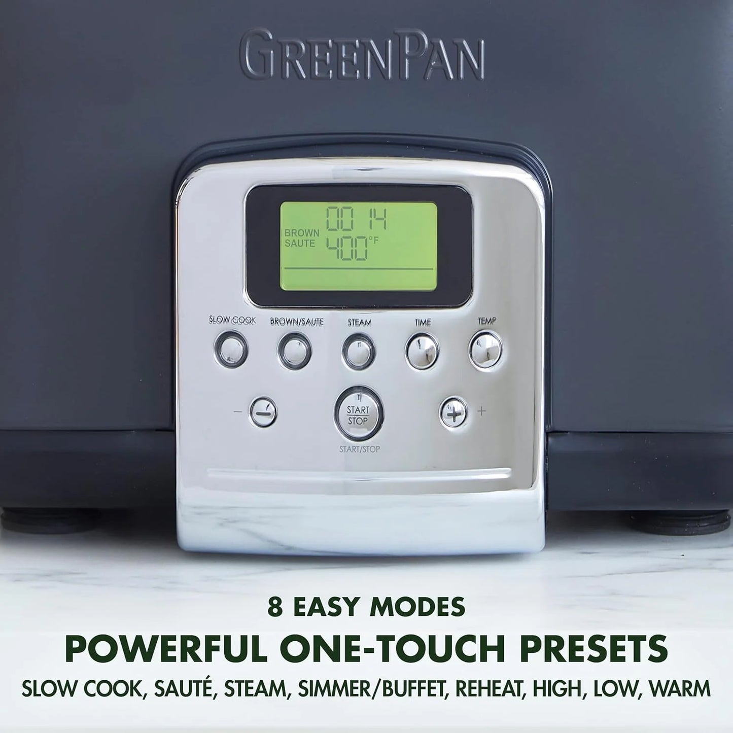 8-in-1 Programmable 6QT Electric Slow Cooker with Dishwasher-Safe Lid and Removable Base