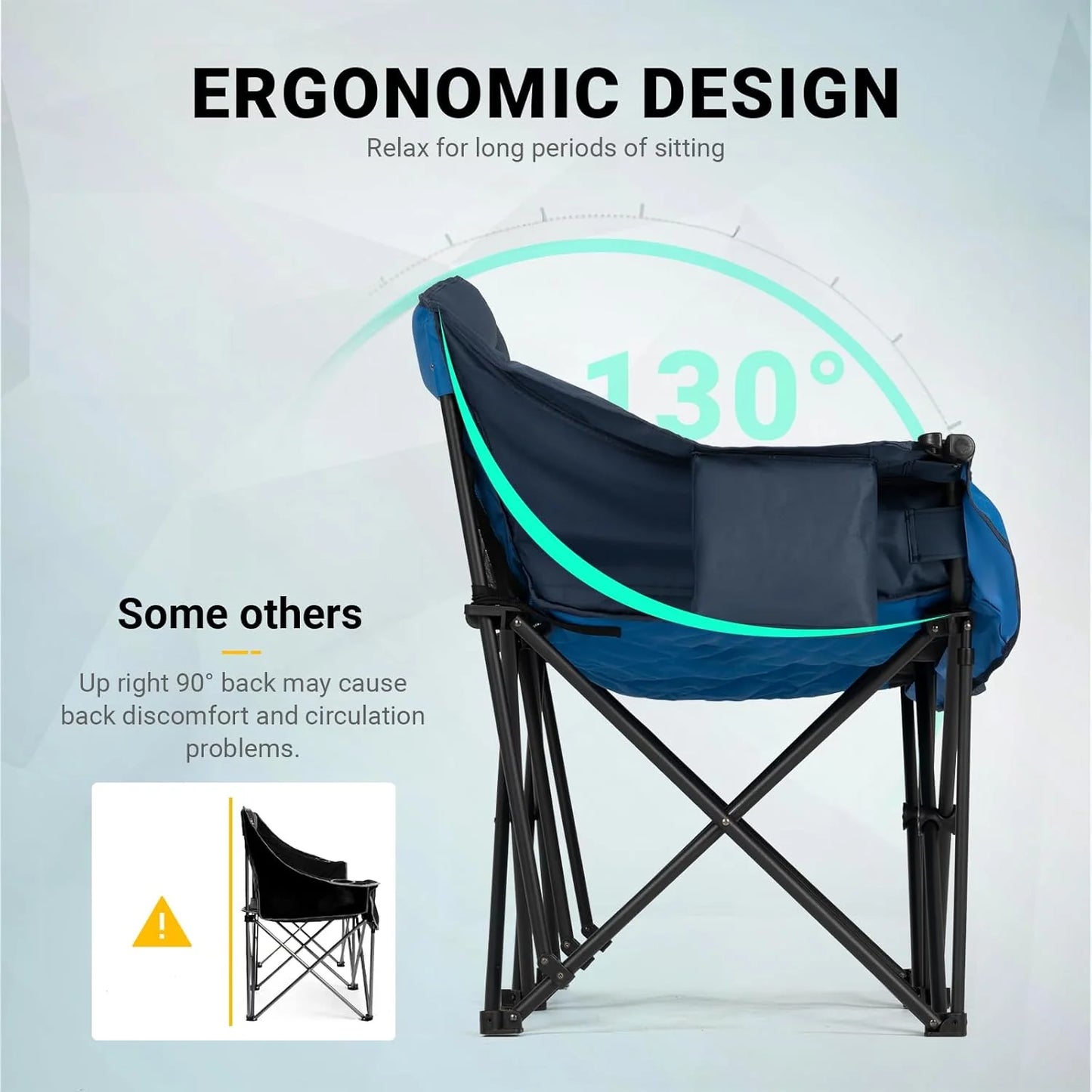 Extra Large Double Camping Chair - 2 Person Comfortable Sofa Chair Adult Loveseat - Heavy Duty Lawn Chair