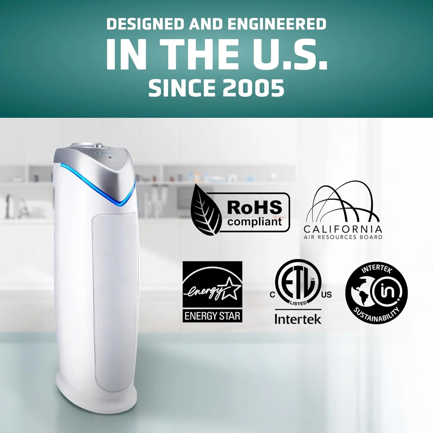 Home air purifier with HEPA pure filter