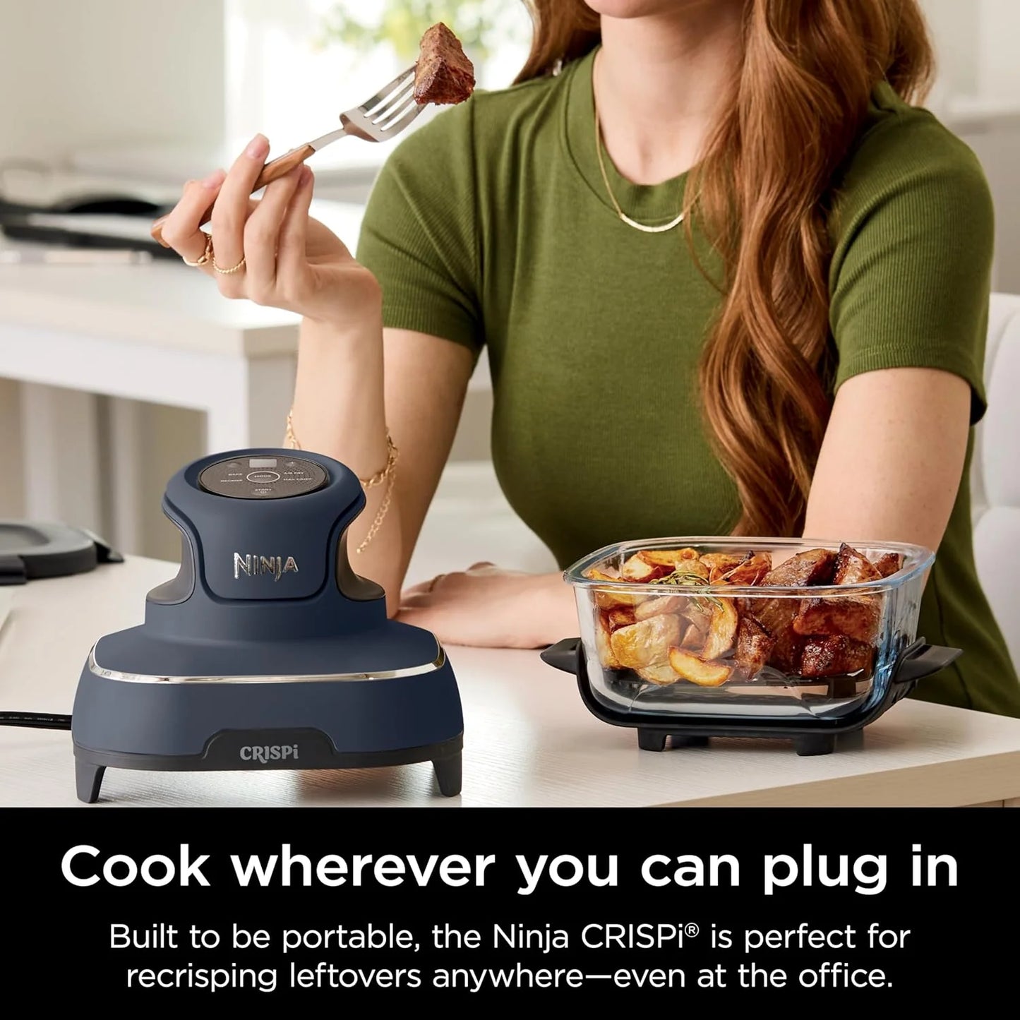 Ninja Crispi 4-in-1 Portable Glass Air Fryer Cooking System, 1500W, 4QT & 6-Cup TempWare Glass Containers with Storage Lids, Microwave, Freezer & Dishwasher Safe