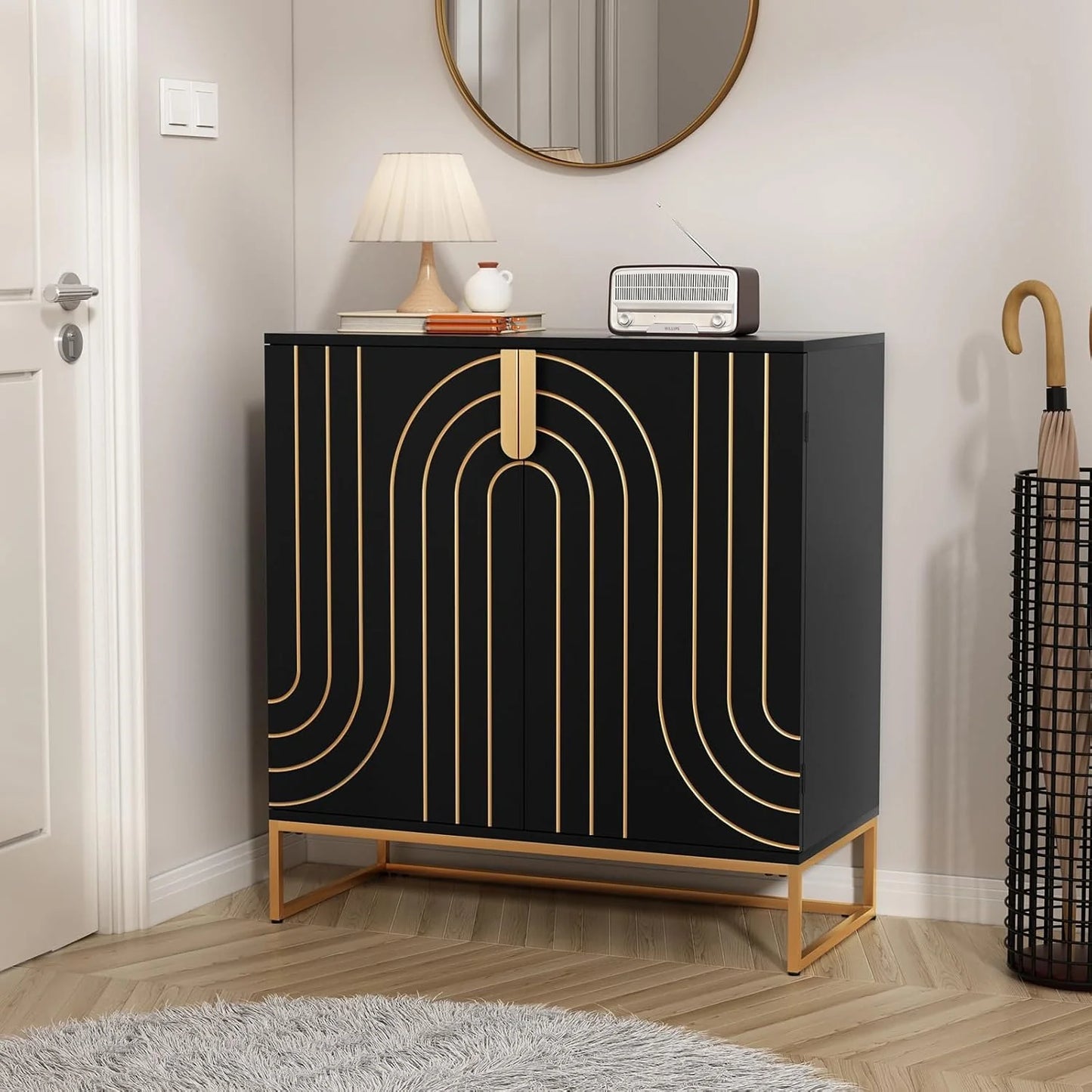 Accent Wood Grain Cabinet with 2 Doors