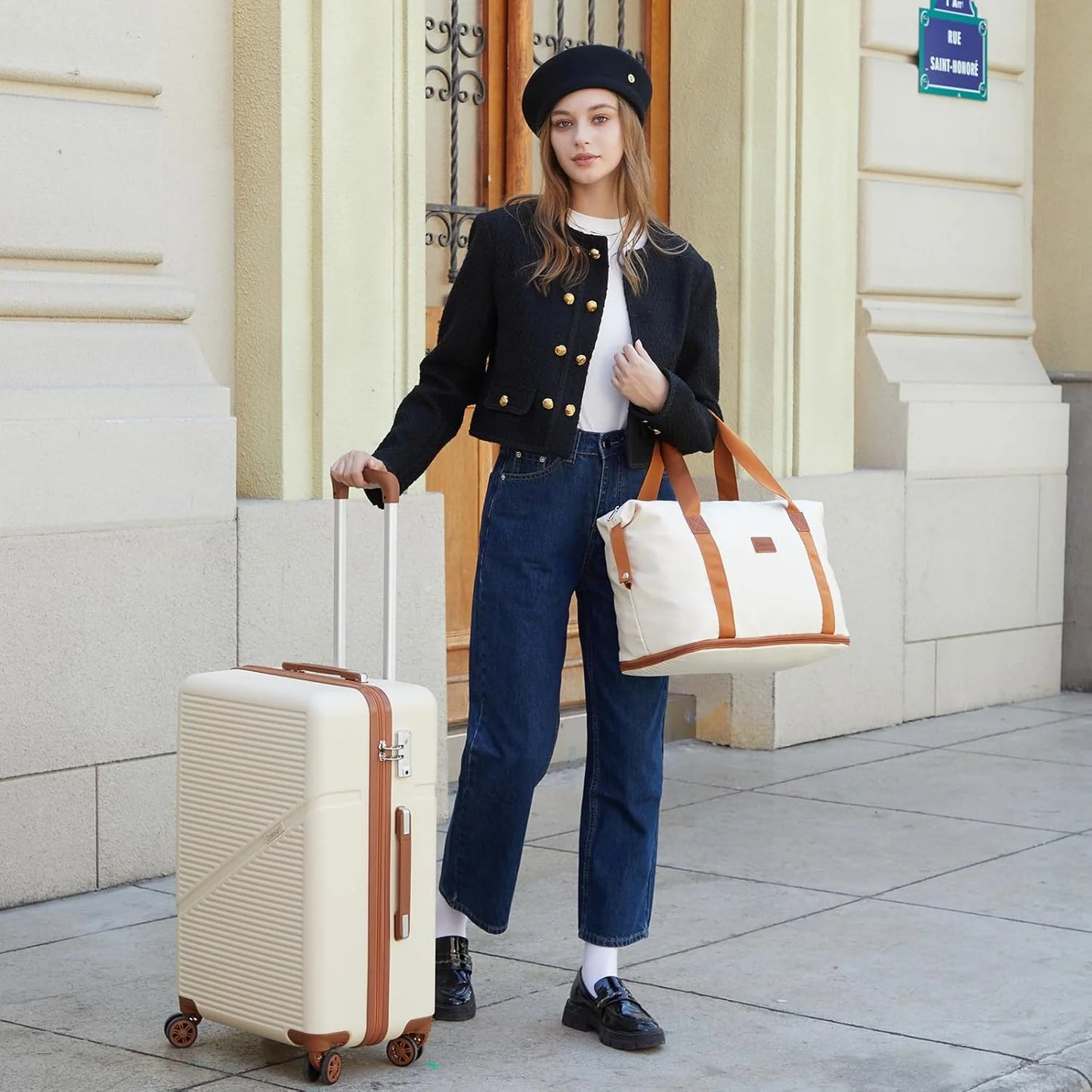 5-Piece Luggage Set with Spinner Wheels, Hard-Shell ABS Luggage Set with Tsa Lock, Lightweight Hard-Shell Waterproof Travel Case, Unisex, Gray