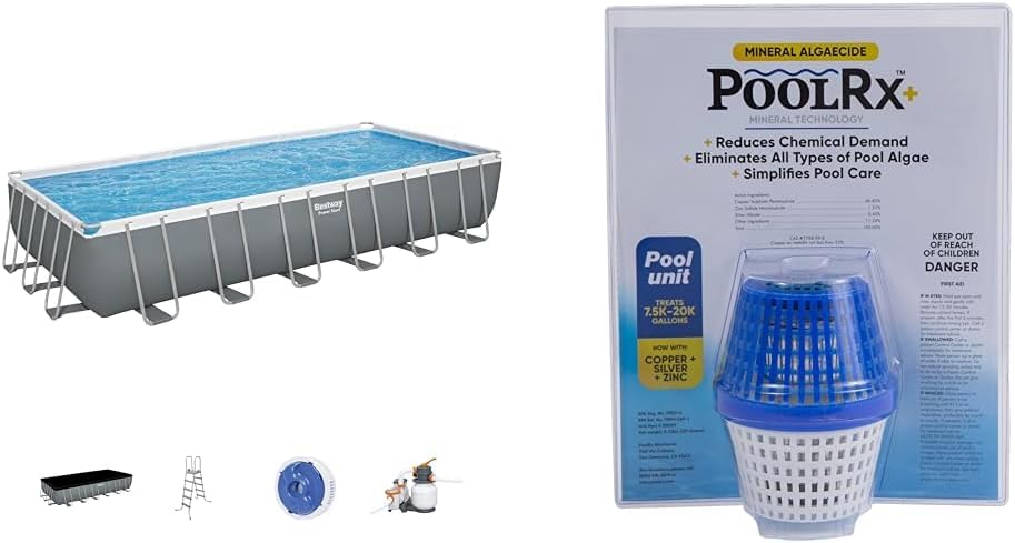 Power Steel 14' x 8'2" x 39.5" Oval Above Ground Pool Set | Includes 530gal Filter Pump, Ladder, ChemConnect Dispener