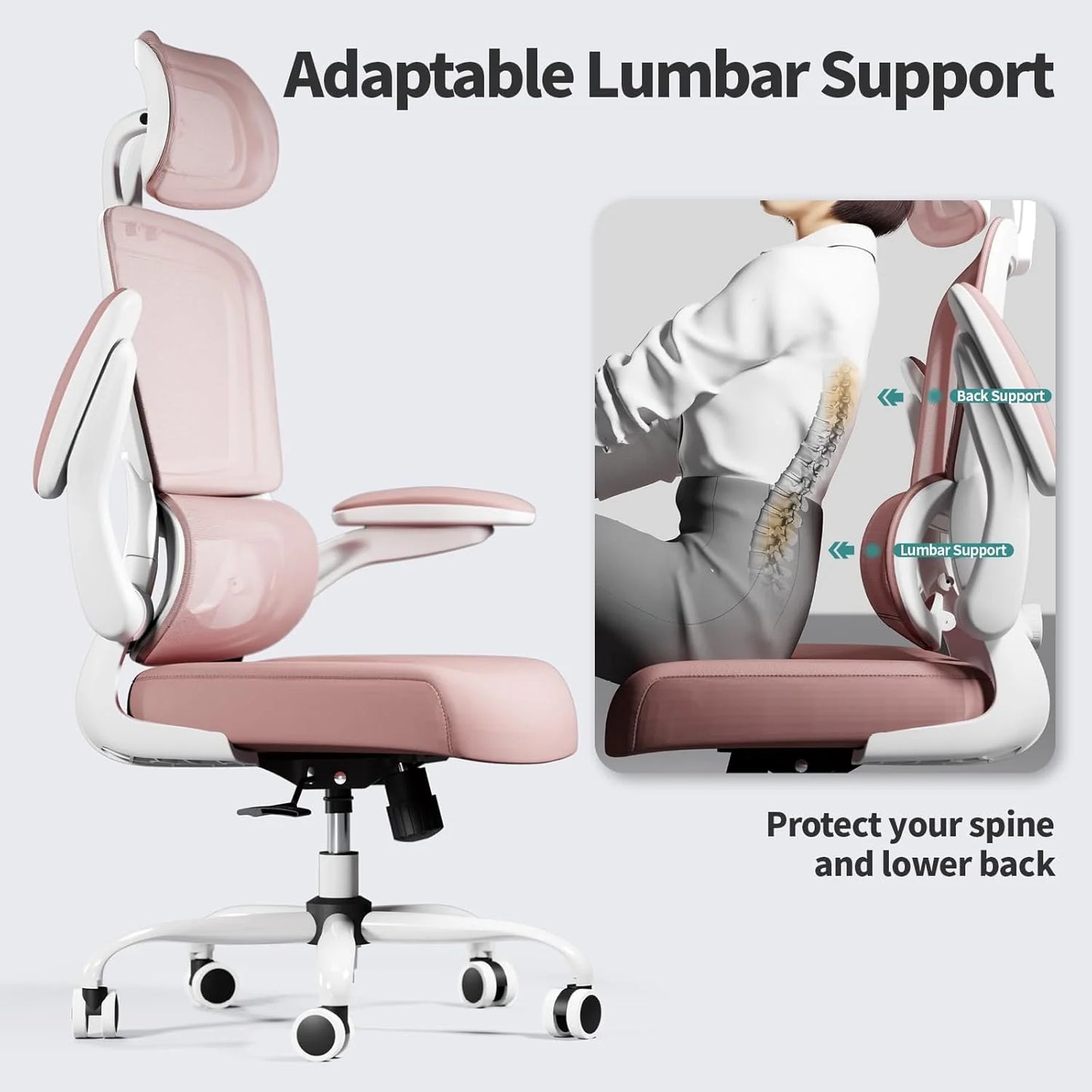 TRALT Office Chair Ergonomic Desk Chair 330 lbs Home Gaming Chair with Wheels