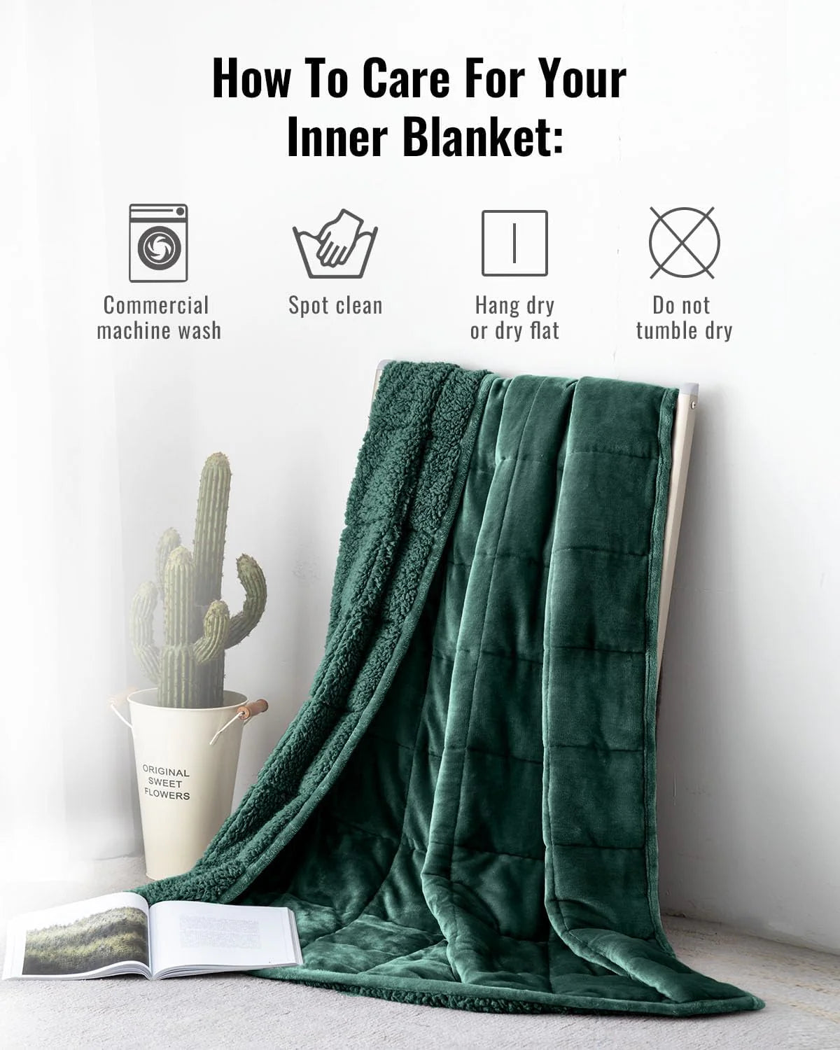 Weighted Blanket Queen Size 15lbs 60x80 inches with Soft Plush Fleece